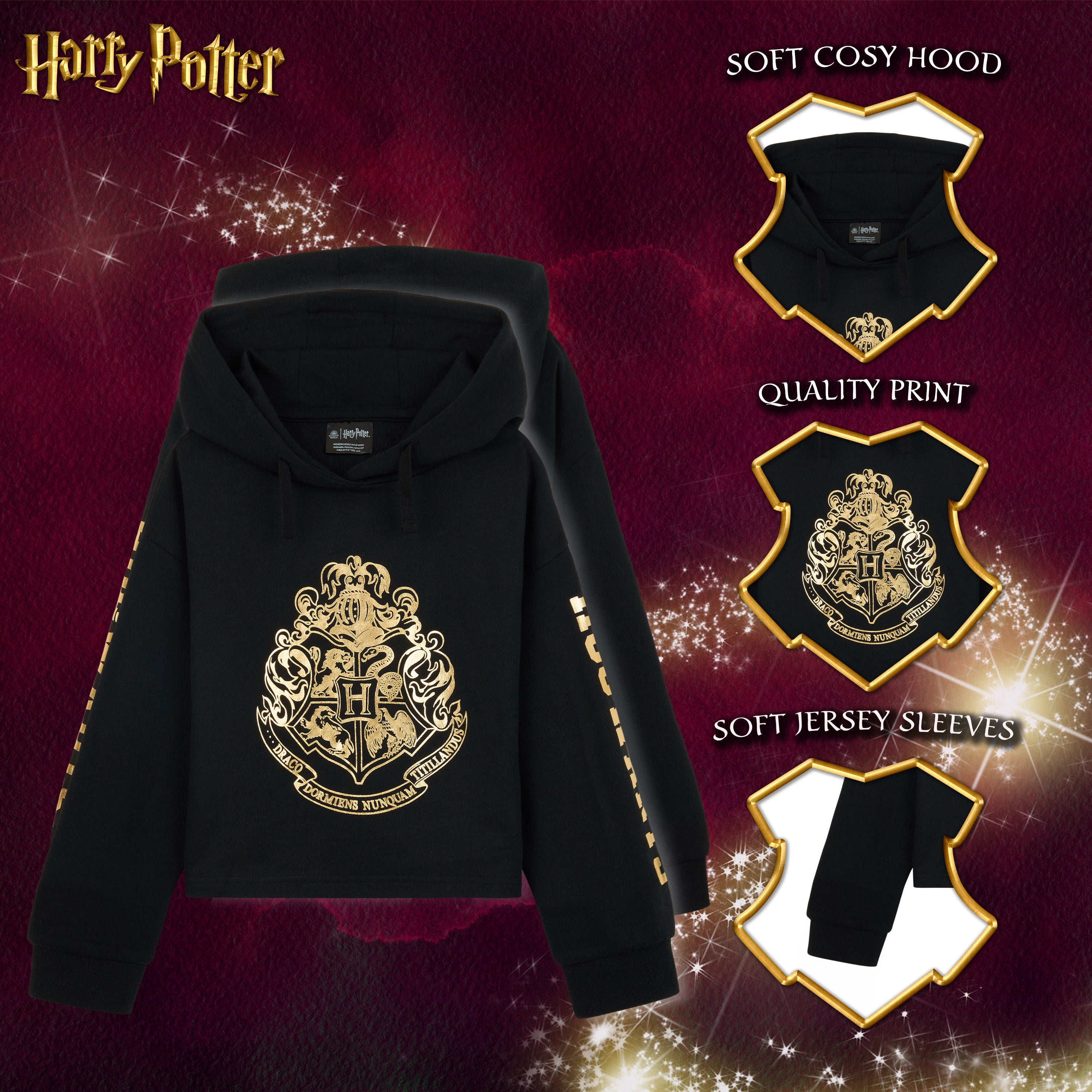 harry-potter-sweat-fille-zip-capuche-noir-11-12-ans-hogwarts image 4