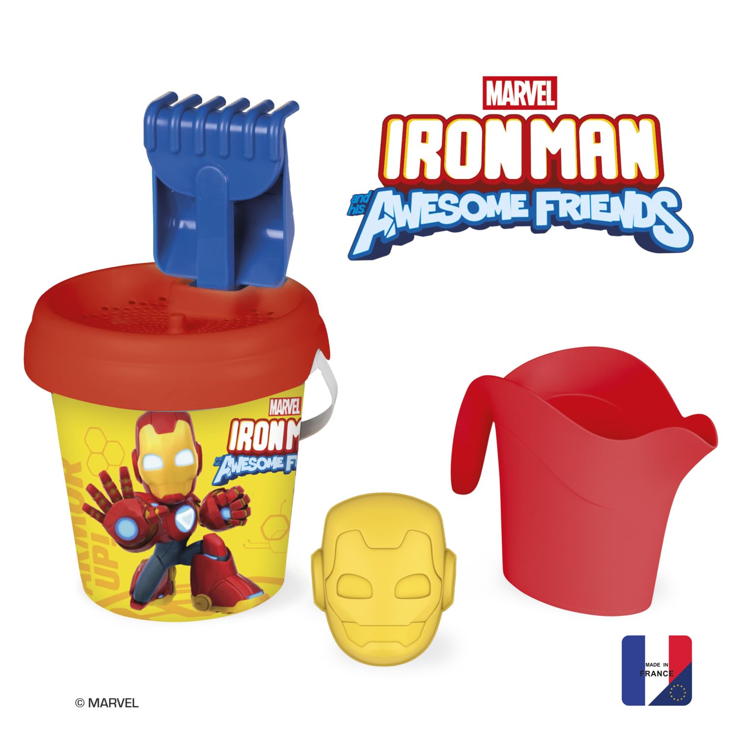 smoby-iron-man-seau-de-plage-garni-6-accessoires-plastique-recycl image 2