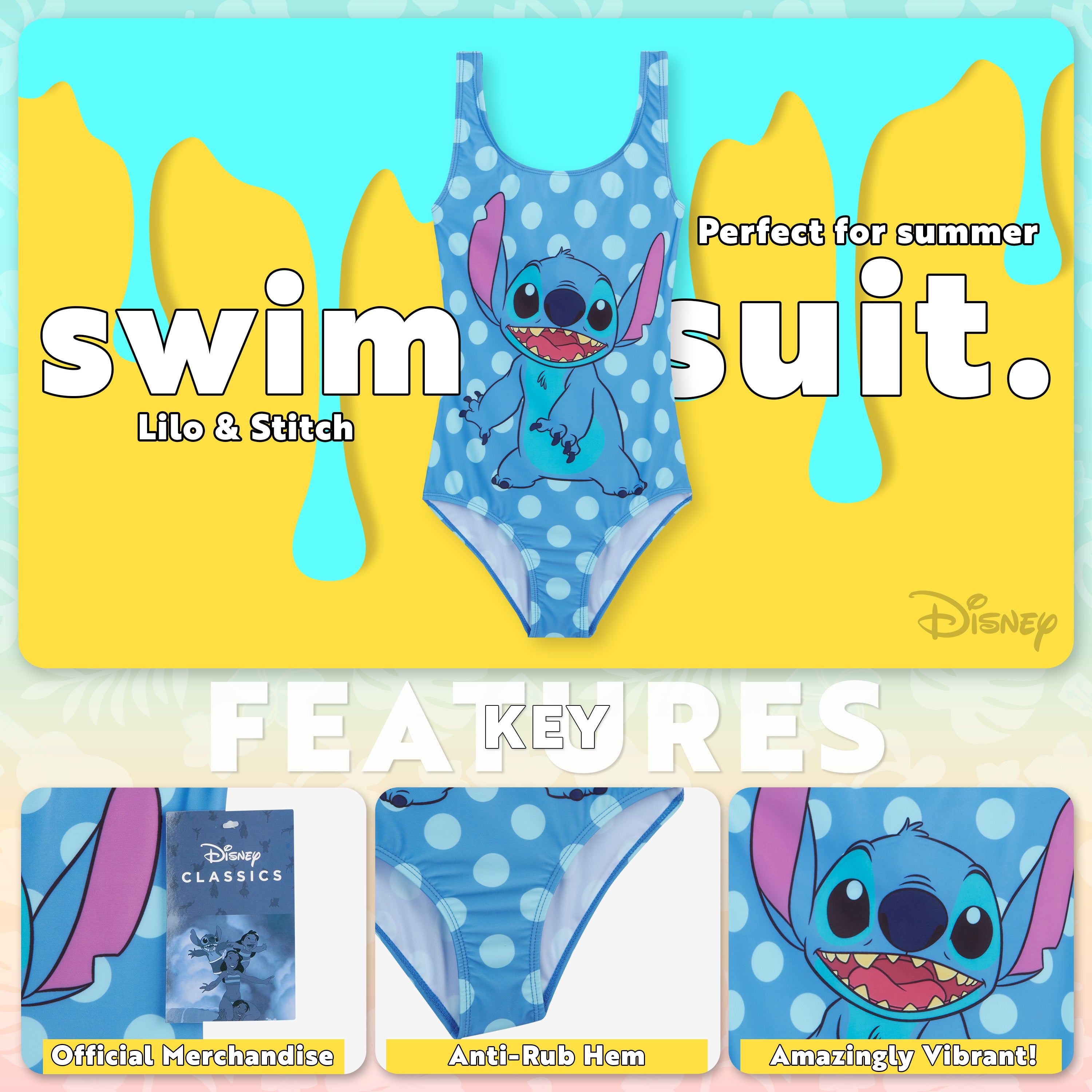 disney-stitch-maillot-de-bain-fille-une-pi-ce-7-8-ans image 3