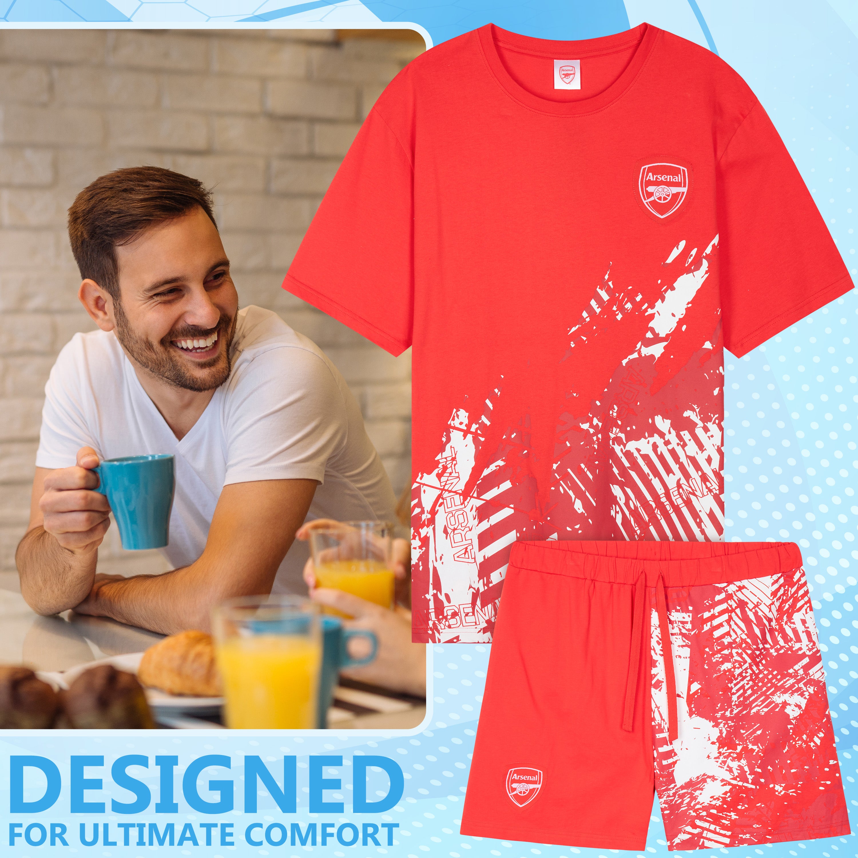 arsenal-pyjama-court-homme-short-coton-respirant image 3