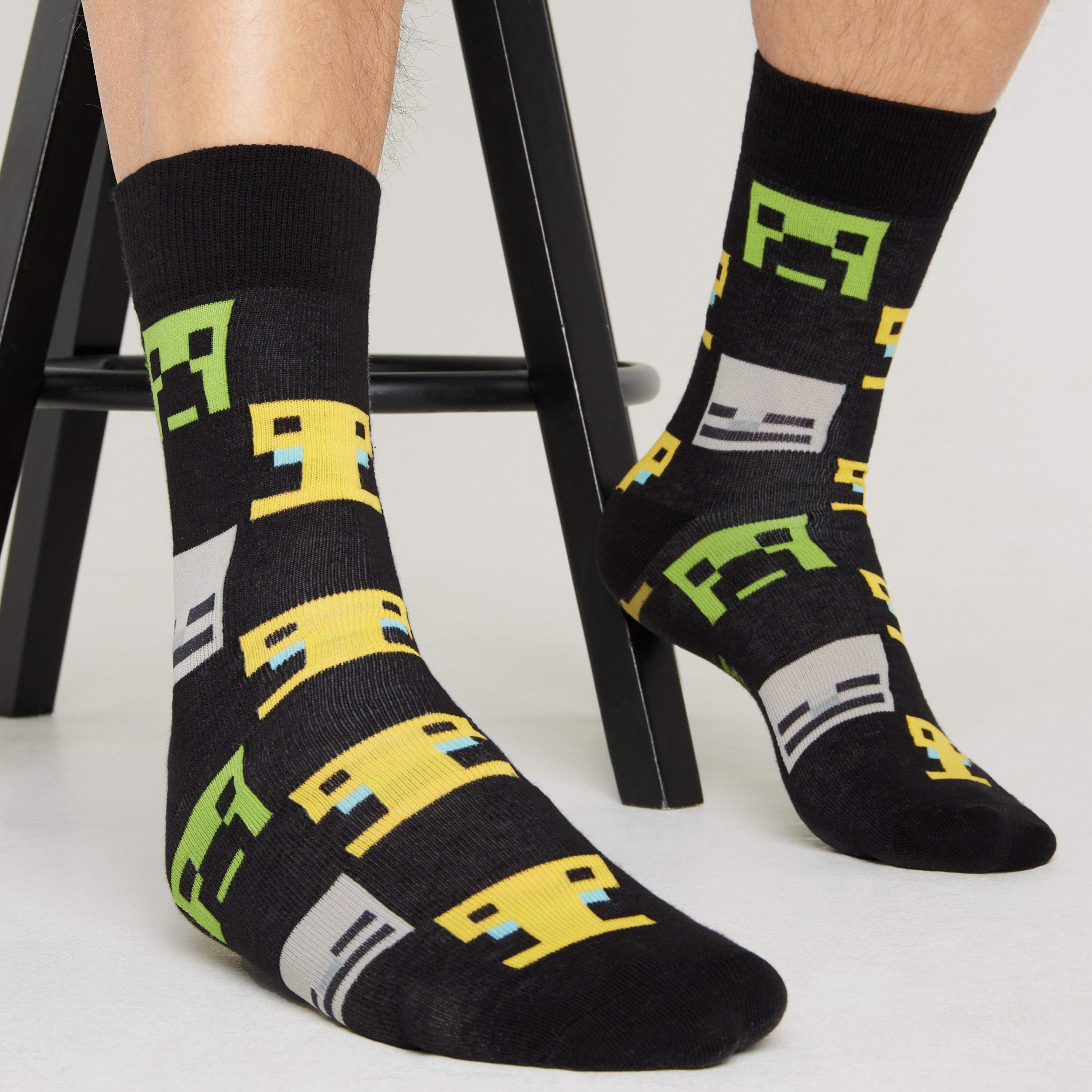 minecraft-men-lot-5-paires-chaussettes-mi-mollet-coton-39-43 image 4