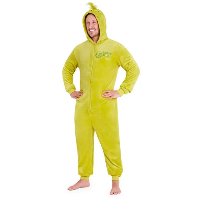 grinch-combinaison-polaire-homme-capuche-pyjama-chaud image 1