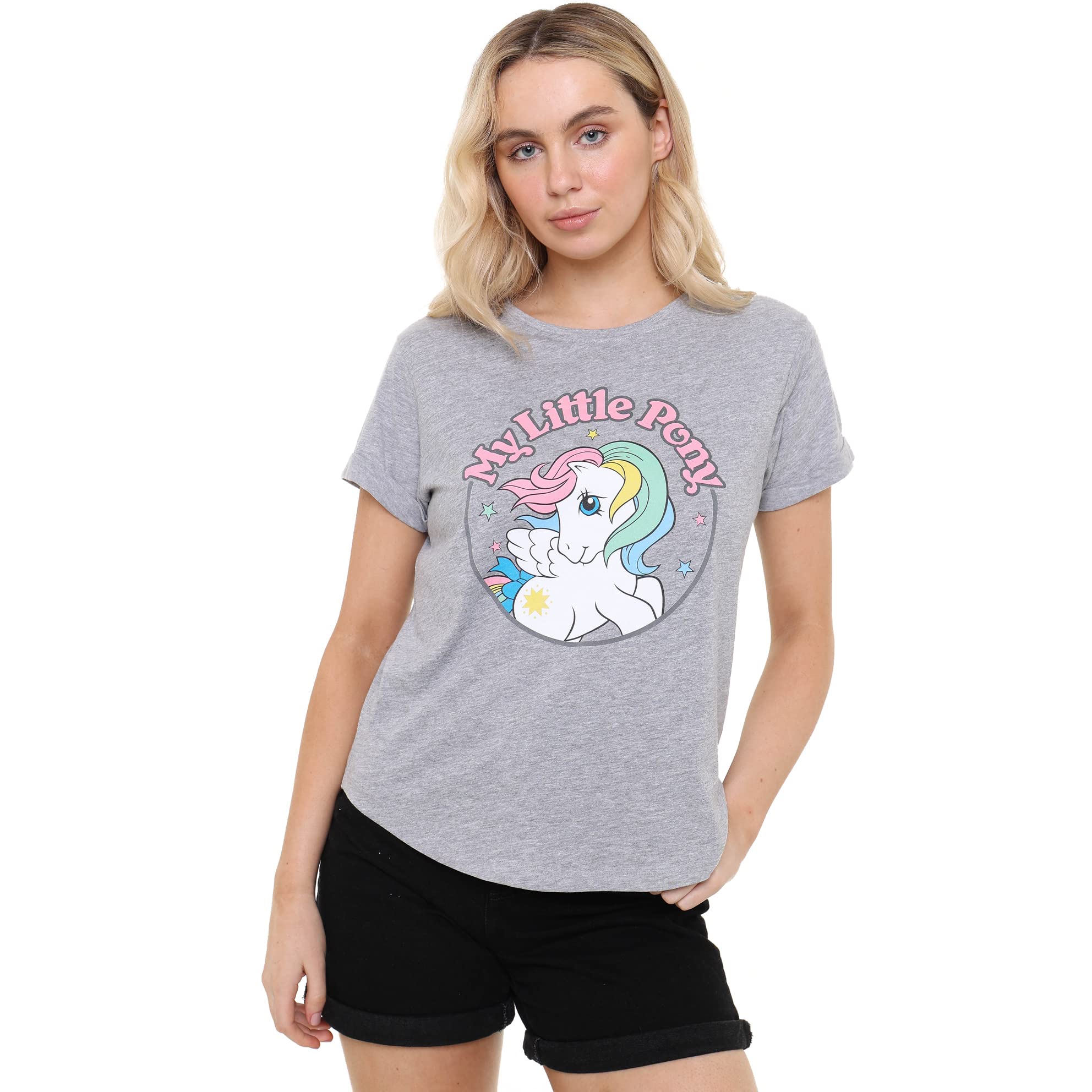 my-little-pony-t-shirt-classic-badge-femme-gris-chin-cotton-soul image 3