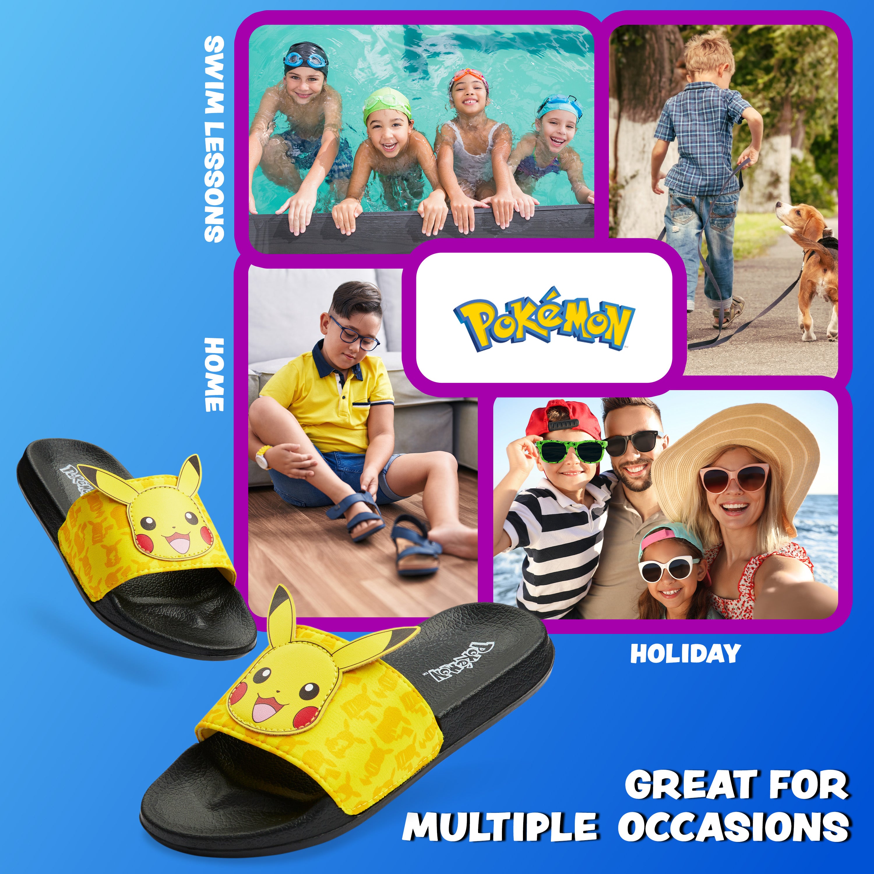 pokemon-claquettes-gar-on-jaunes-piscine-et-plage image 5