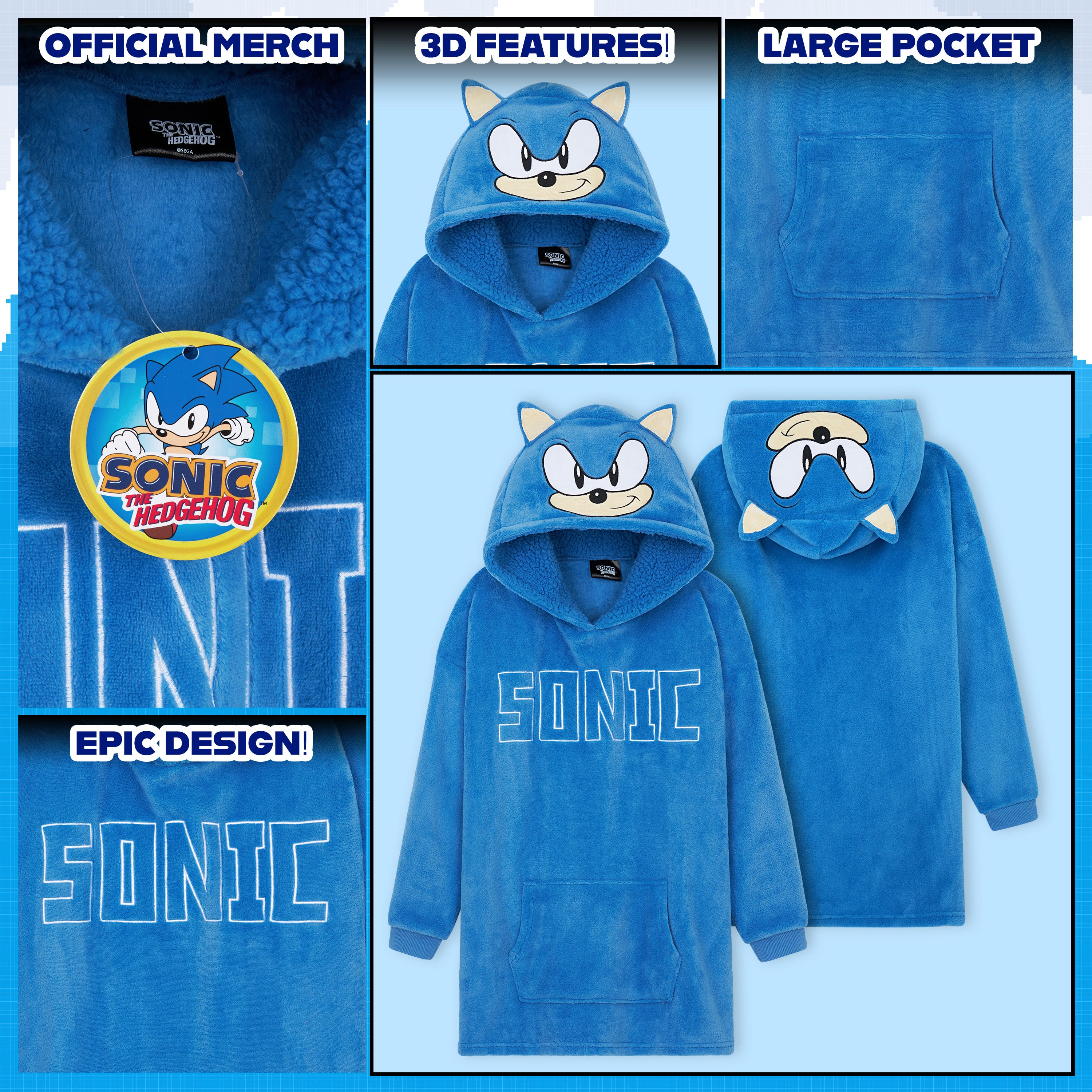 sonic-boys-sweat-plaid-polaire-gar-on-taille-unique image 4