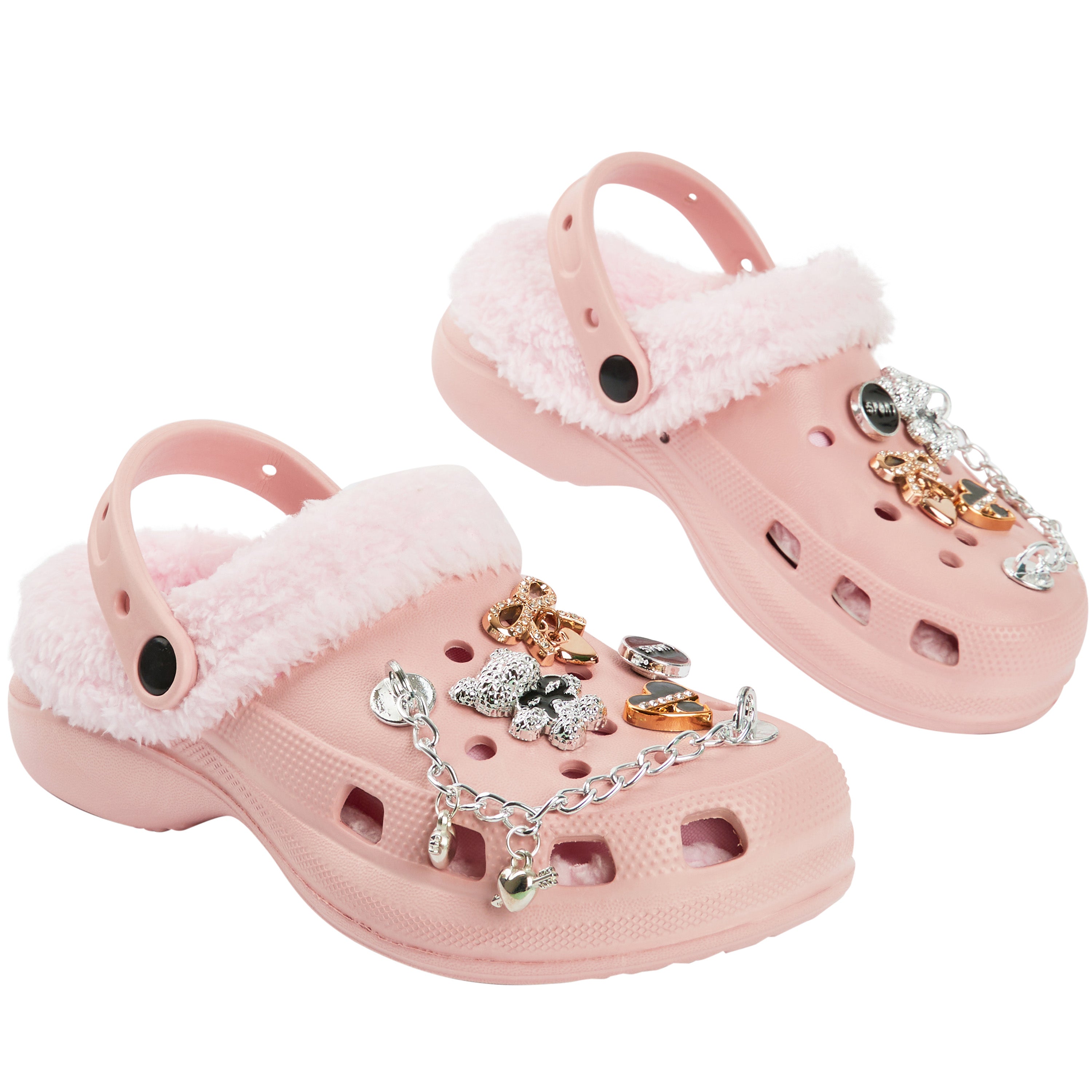 citycomfort-sabots-fille-fourr-s-breloques-jardin-rose image 7