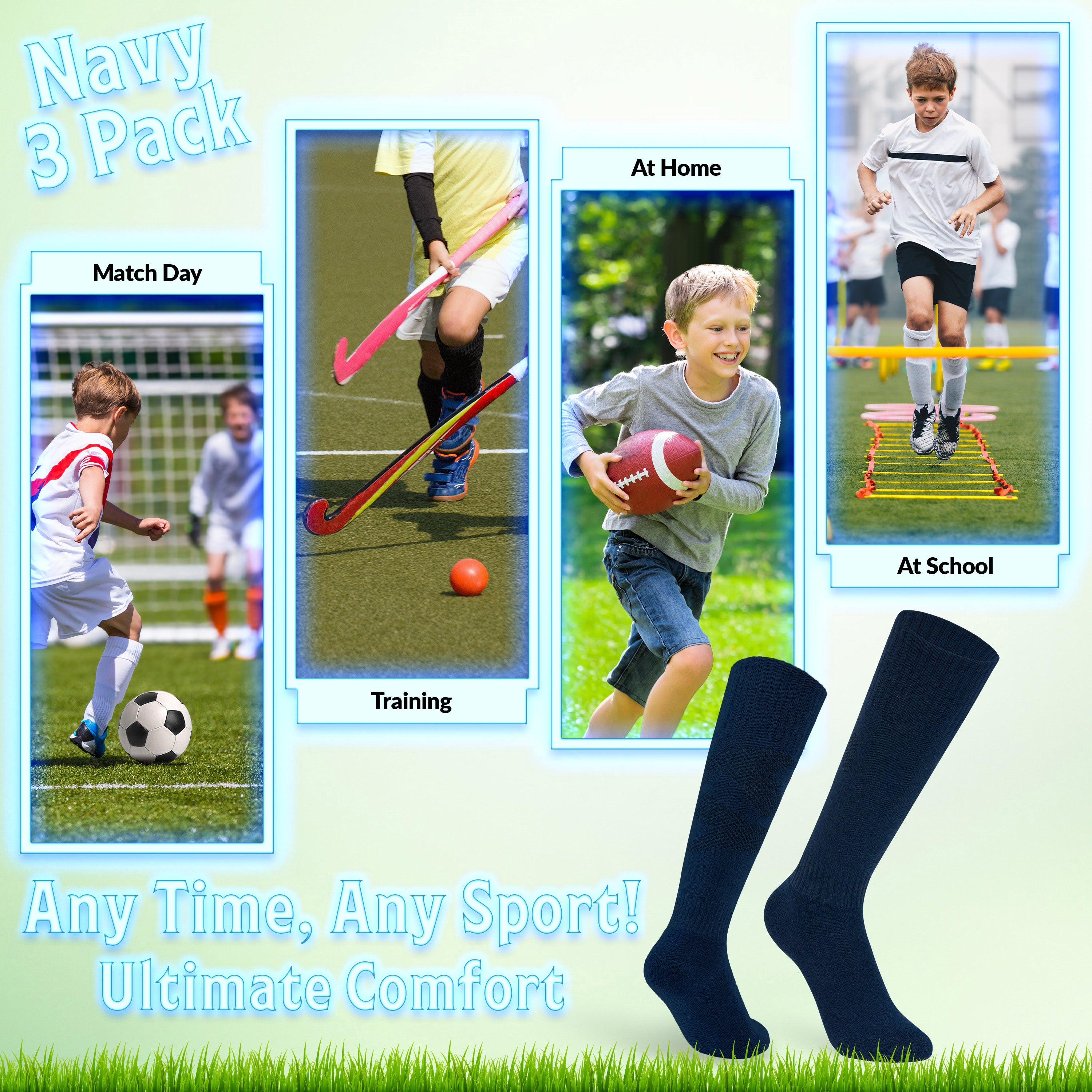 citycomfort-chaussettes-foot-enfant-hautes-marine-lot-3-coton image 4
