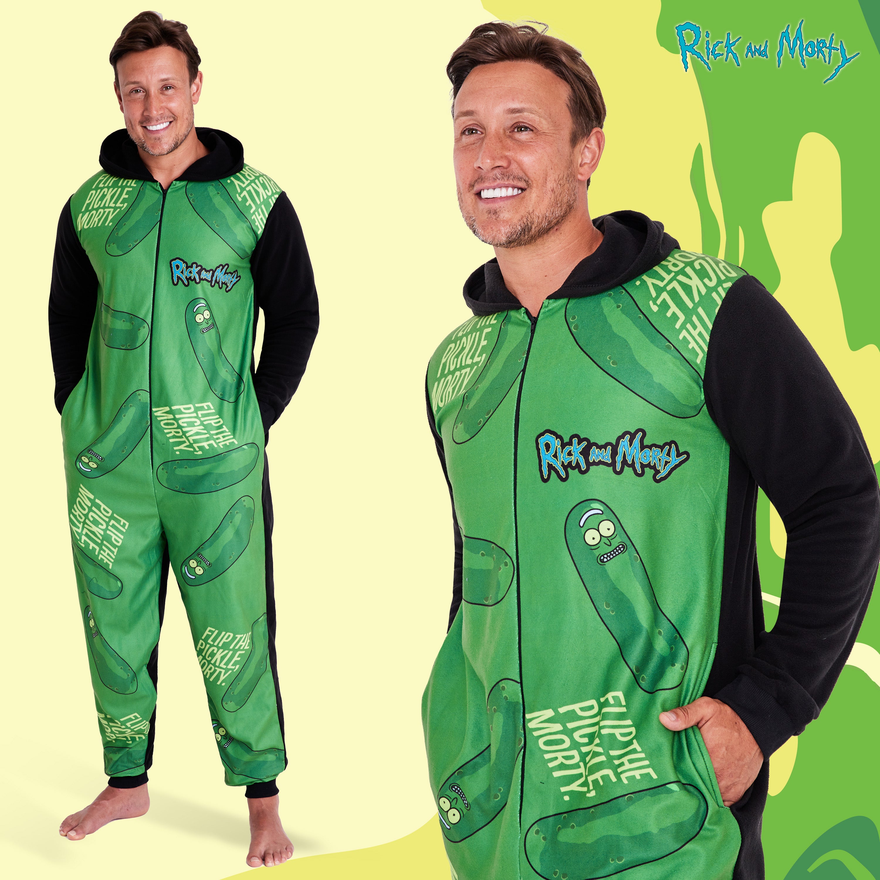 rick-and-morty-combinaison-pyjama-polaire-noir-homme image 3