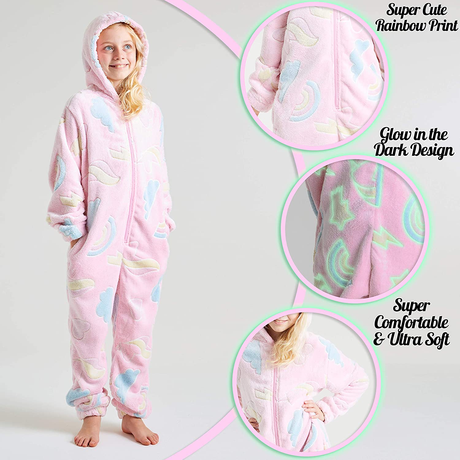 citycomfort-licorne-combinaison-pyjama-fille-rose image 3