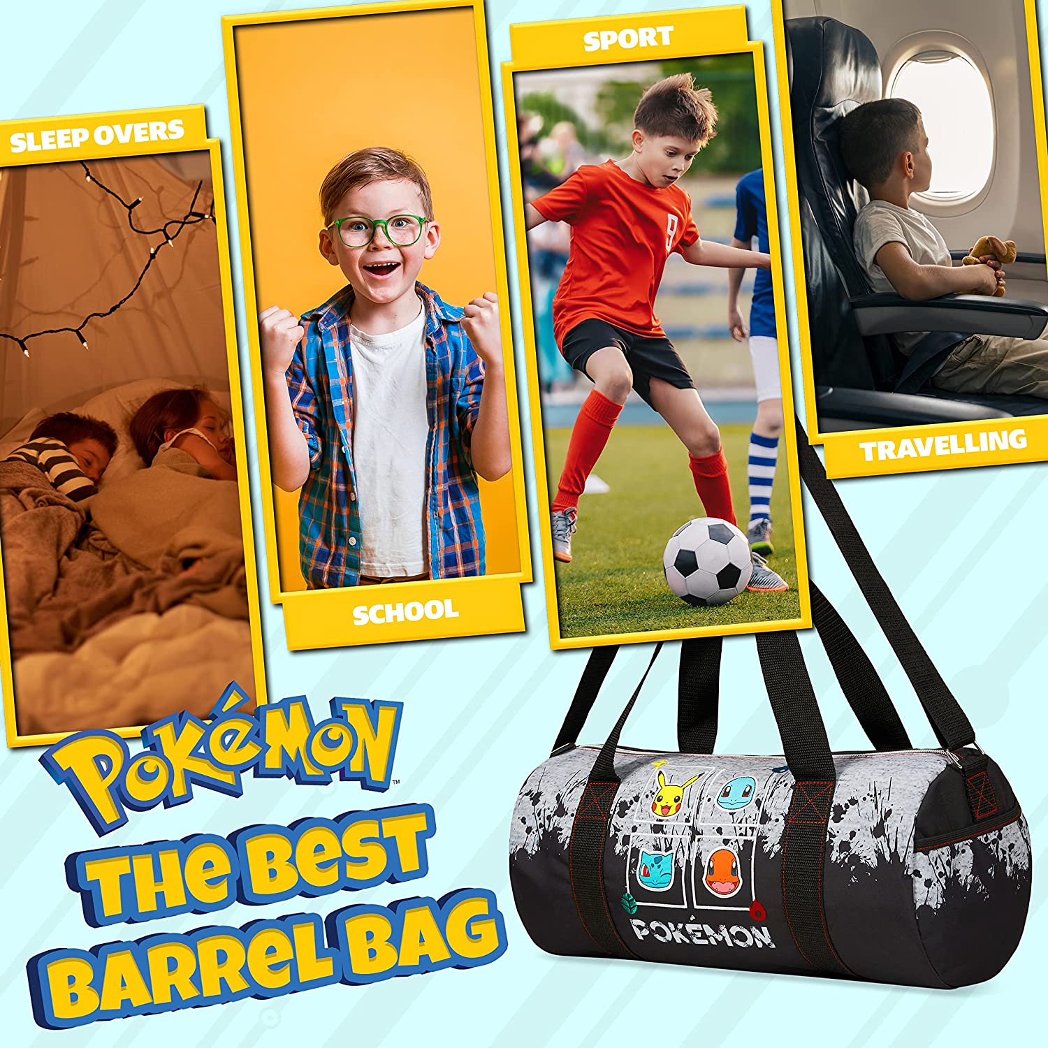pok-mon-pikachu-sac-de-sport-enfant-polochon-grand-voyage image 5