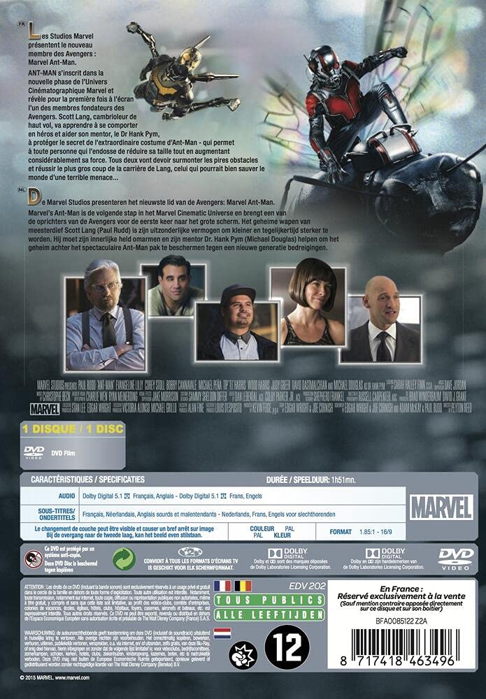marvel-ant-man-dvd-film-111-minutes-dition-standard image 2