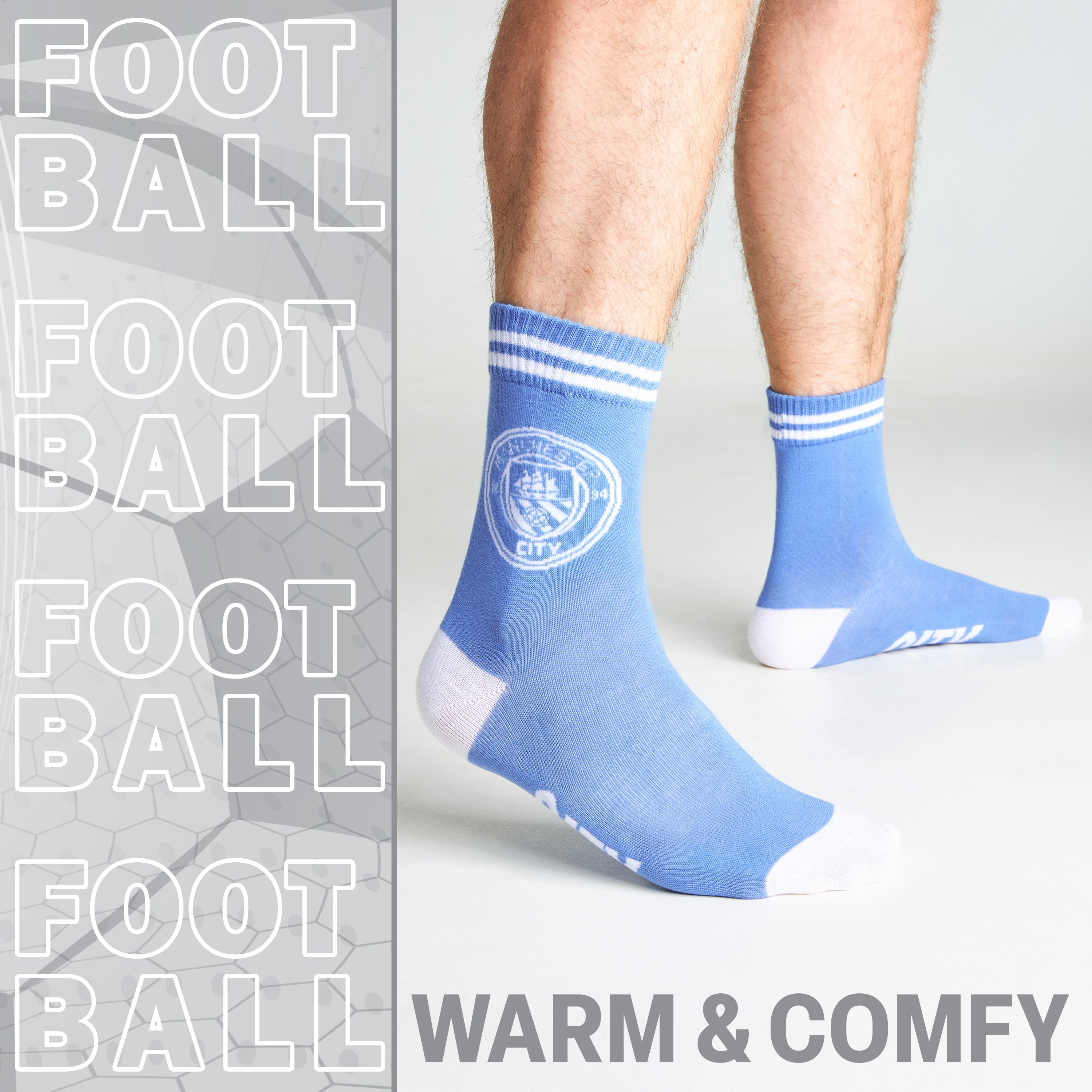 manchester-city-chaussettes-homme-coton-mi-mollet-lot-2-ballon image 3