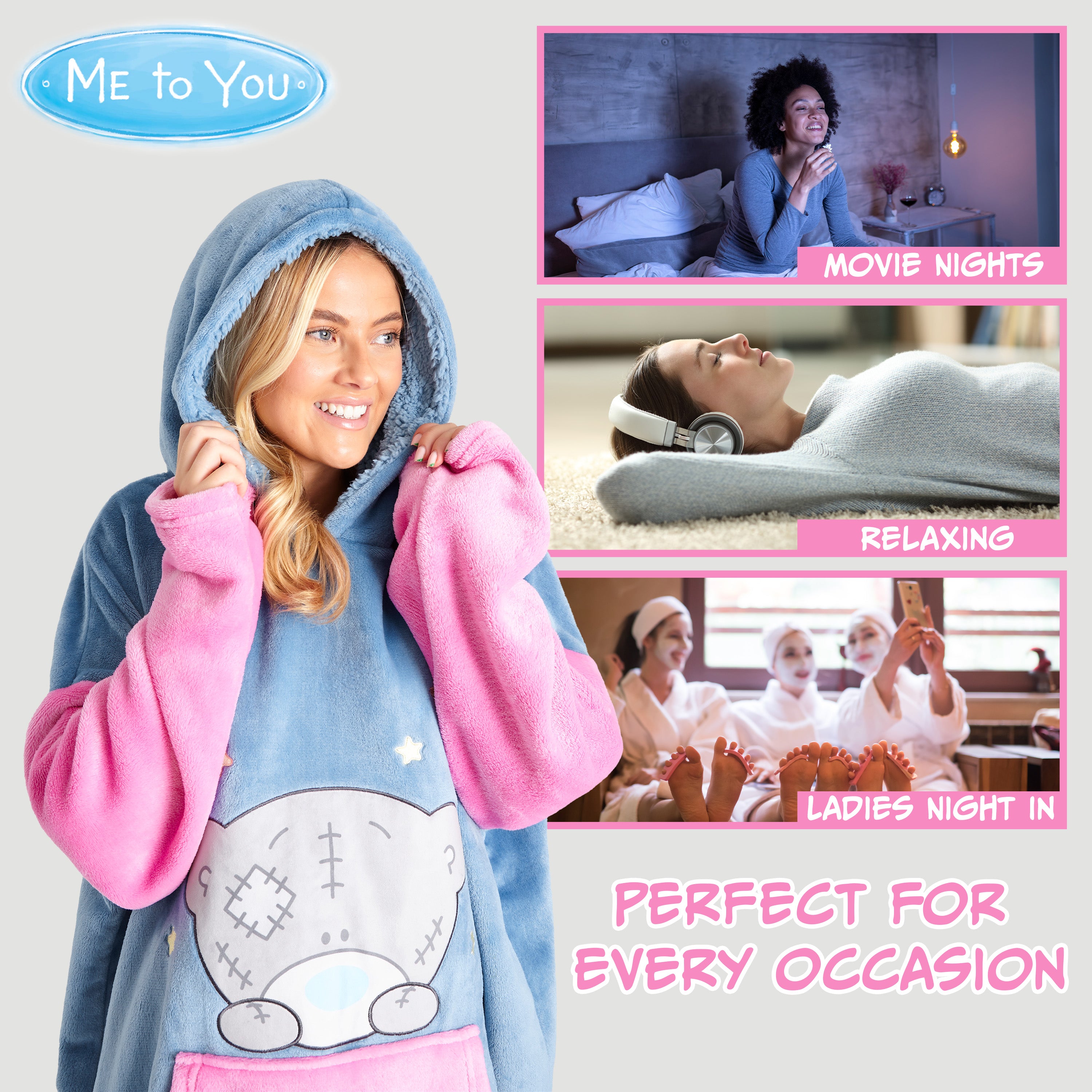 me-to-you-tatty-teddy-sweat-plaid-capuche-bleu-femme image 5