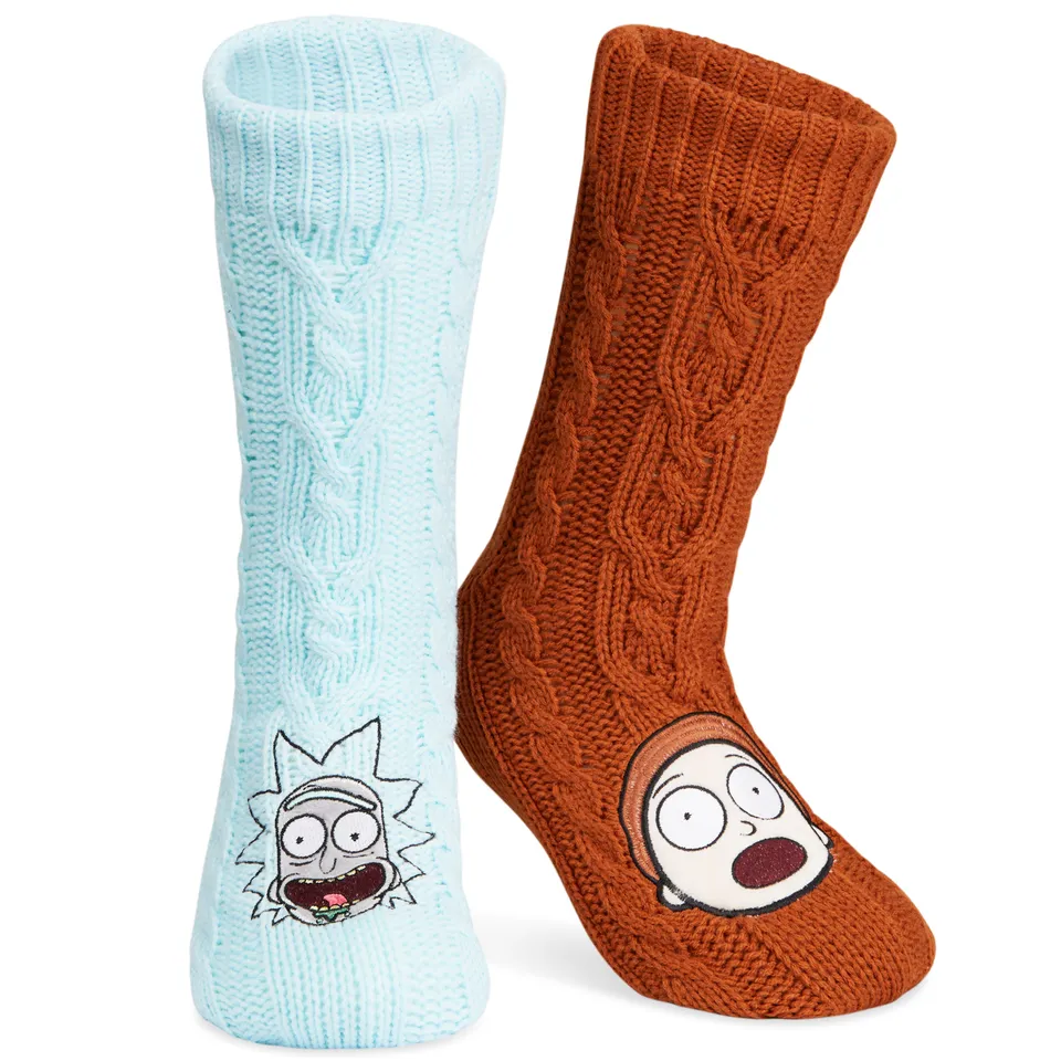 rick-and-morty-chaussettes-pilou-homme-rouille-bleu-antides image 1