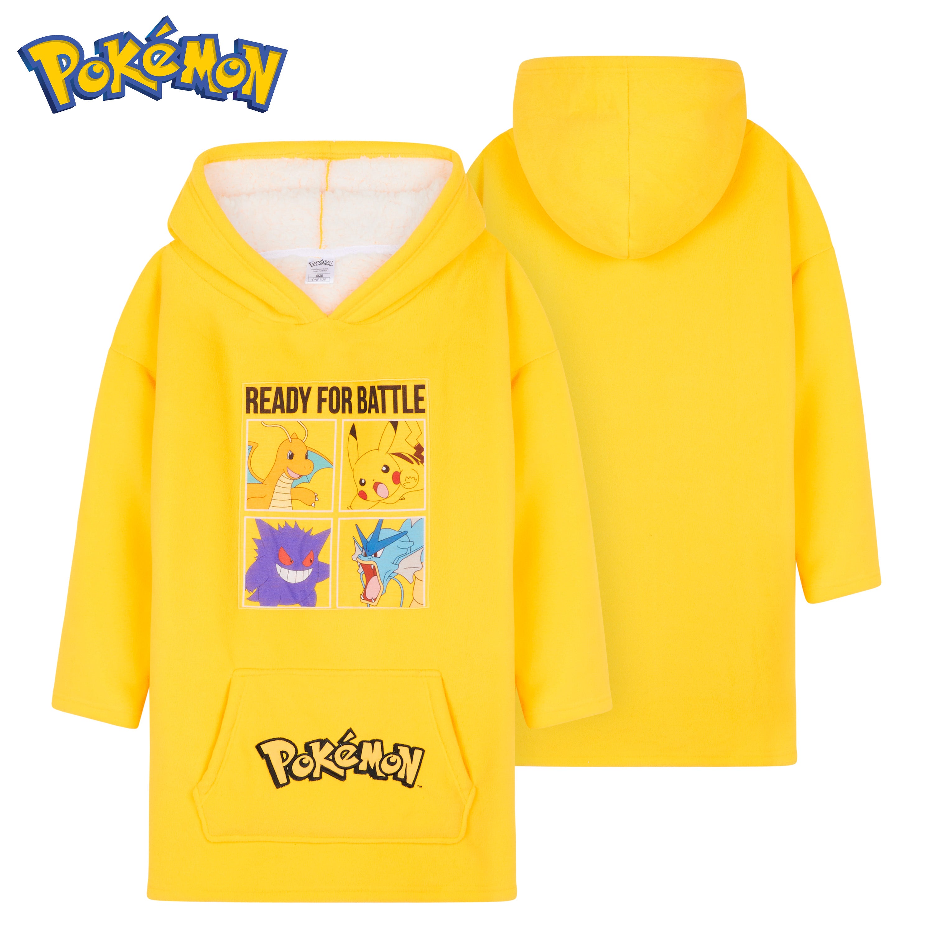 pokemon-e0250-sweat-plaid-enfant-jaune-polaire-sherpa image 3