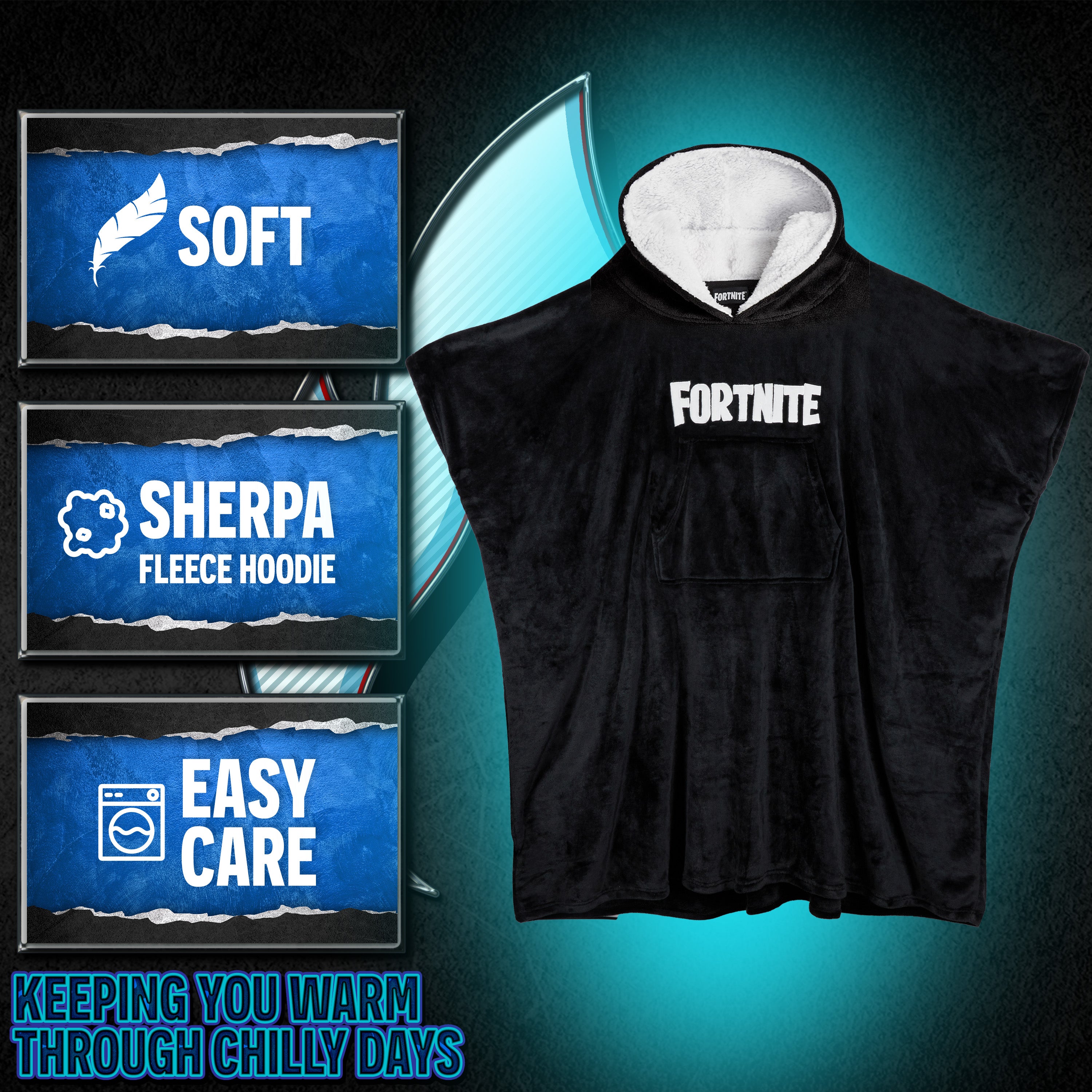 fortnite-plaid-hoodie-enfant-polaire-oversize-14-ans image 5