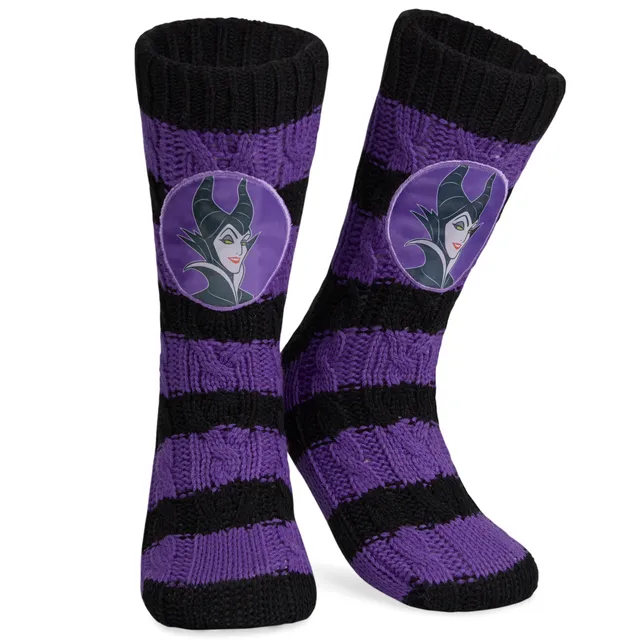 disney-chaussettes-pilou-femme-stitch-mal-fique-noir-violet image 1