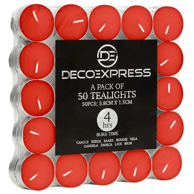 get-trend-bougies-chauffe-plat-rouges-lot-50-4-heures image 1