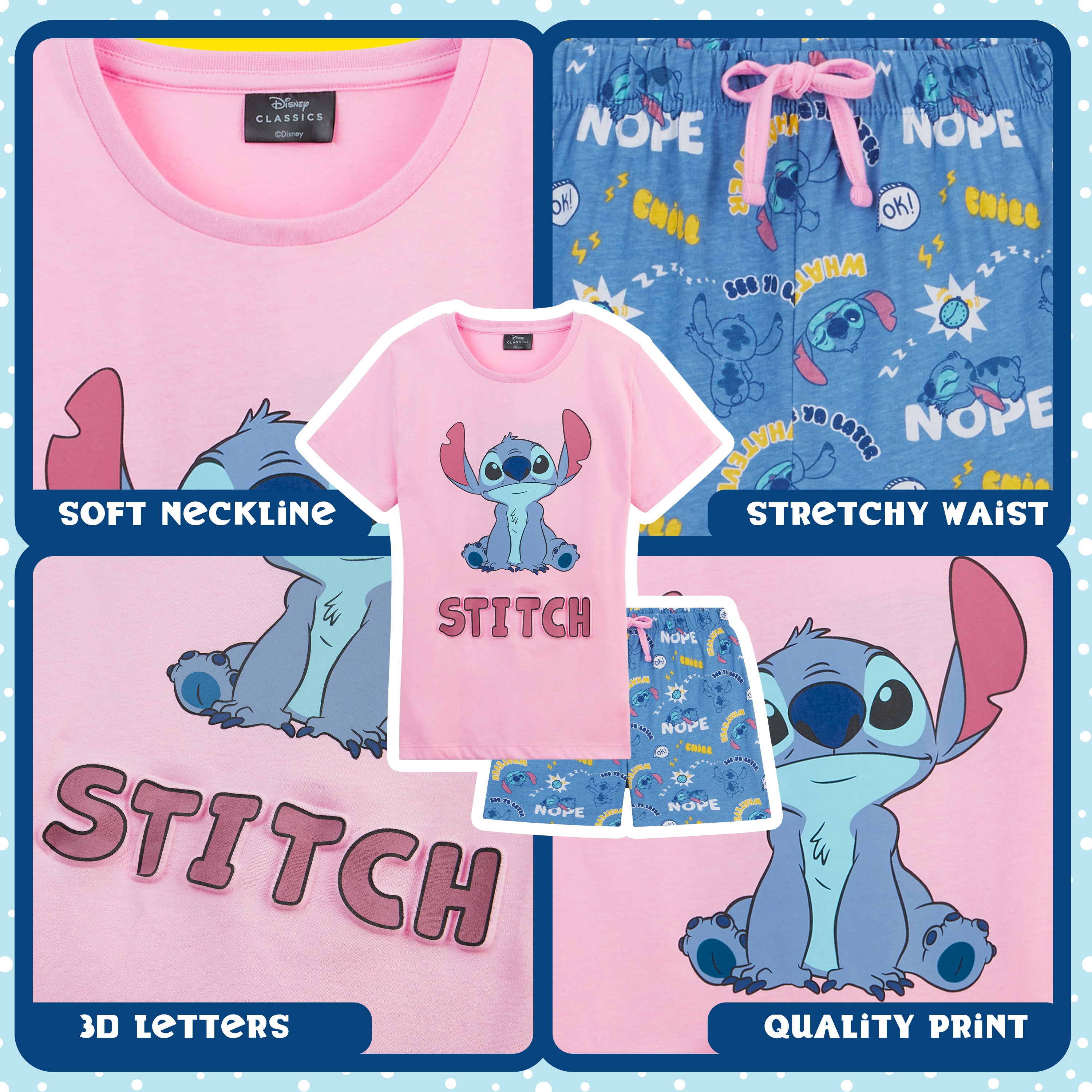 disney-stitch-pyjama-fille-short-2-pi-ces-4-14-ans image 4