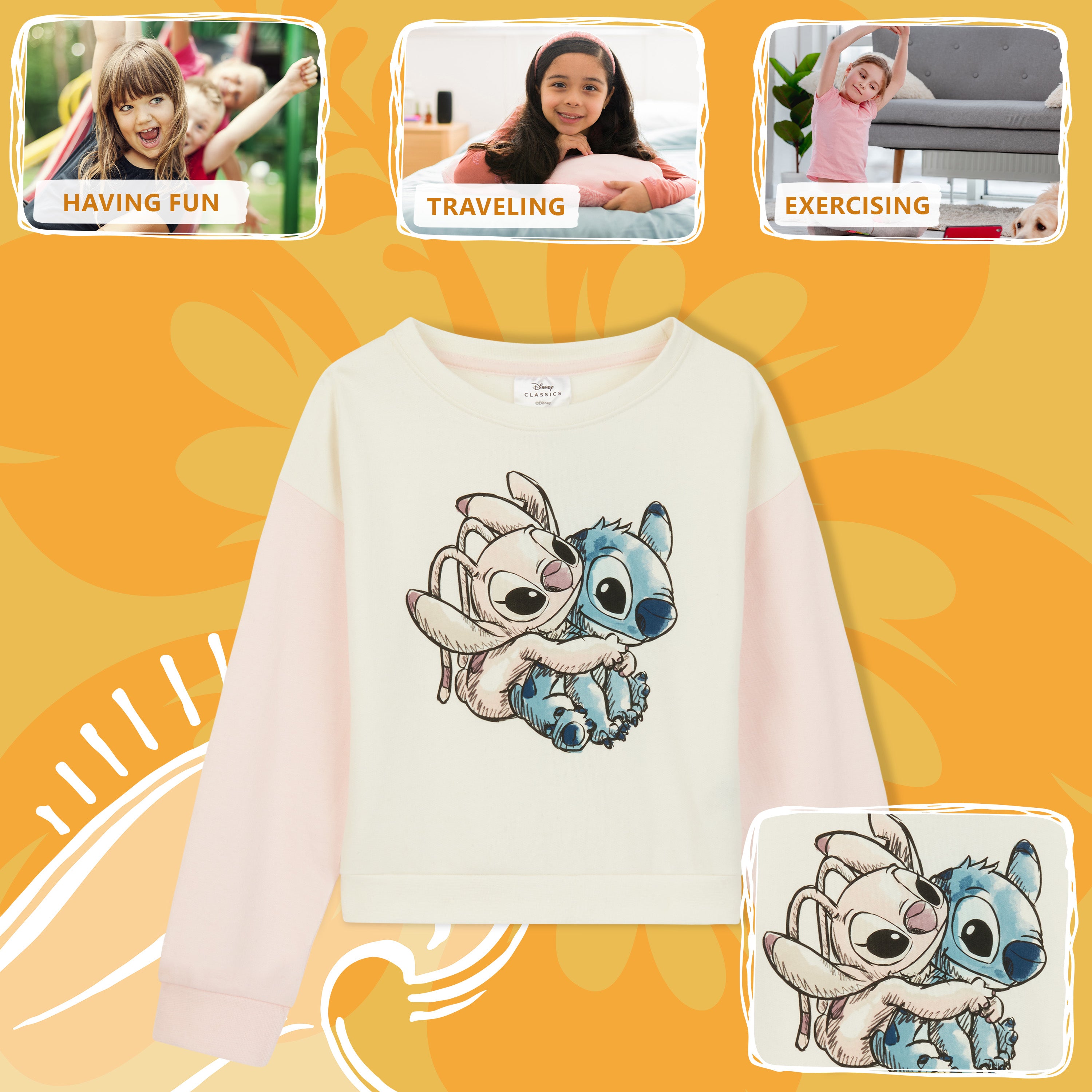 disney-stitch-sweat-cropped-fille-7-14-ans-coton image 5