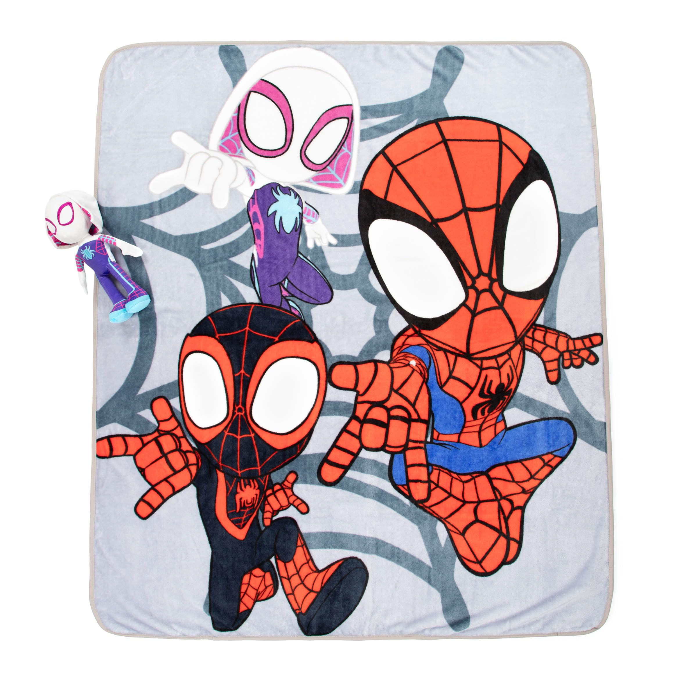 marvel-spidey-ghost-spider-couverture-peluche-130x150-cm-gris image 2
