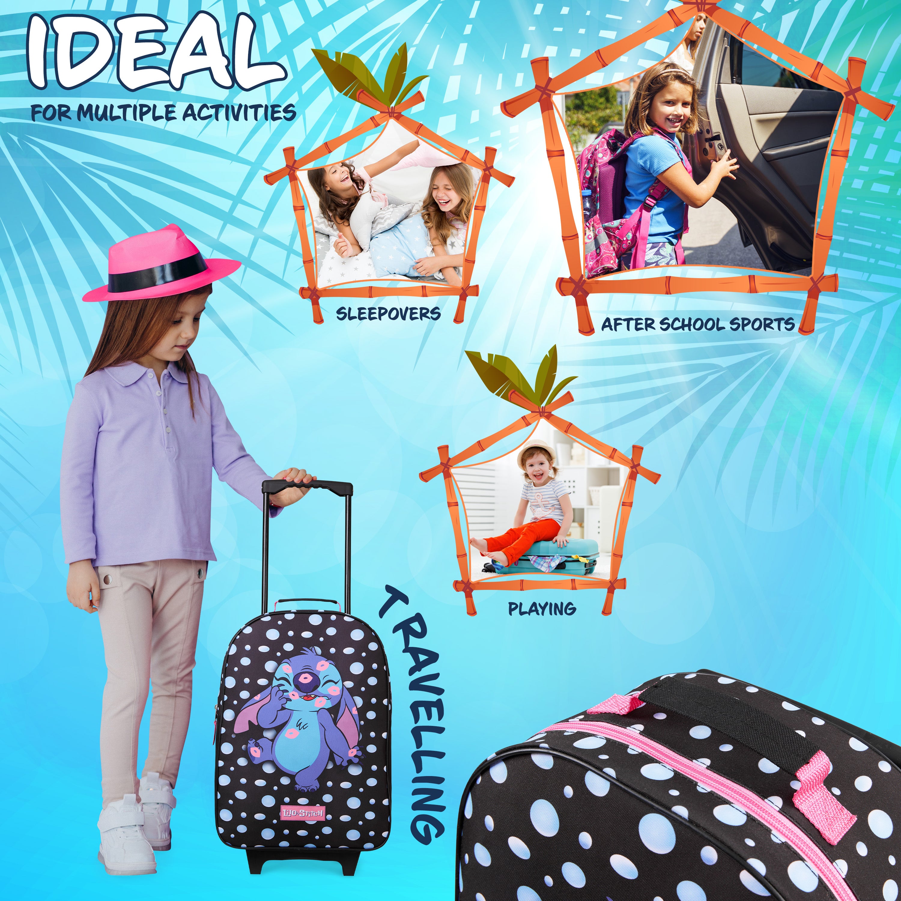 valise-disney-stitch-noir-enfant-cabine-47-cm-roulettes image 5