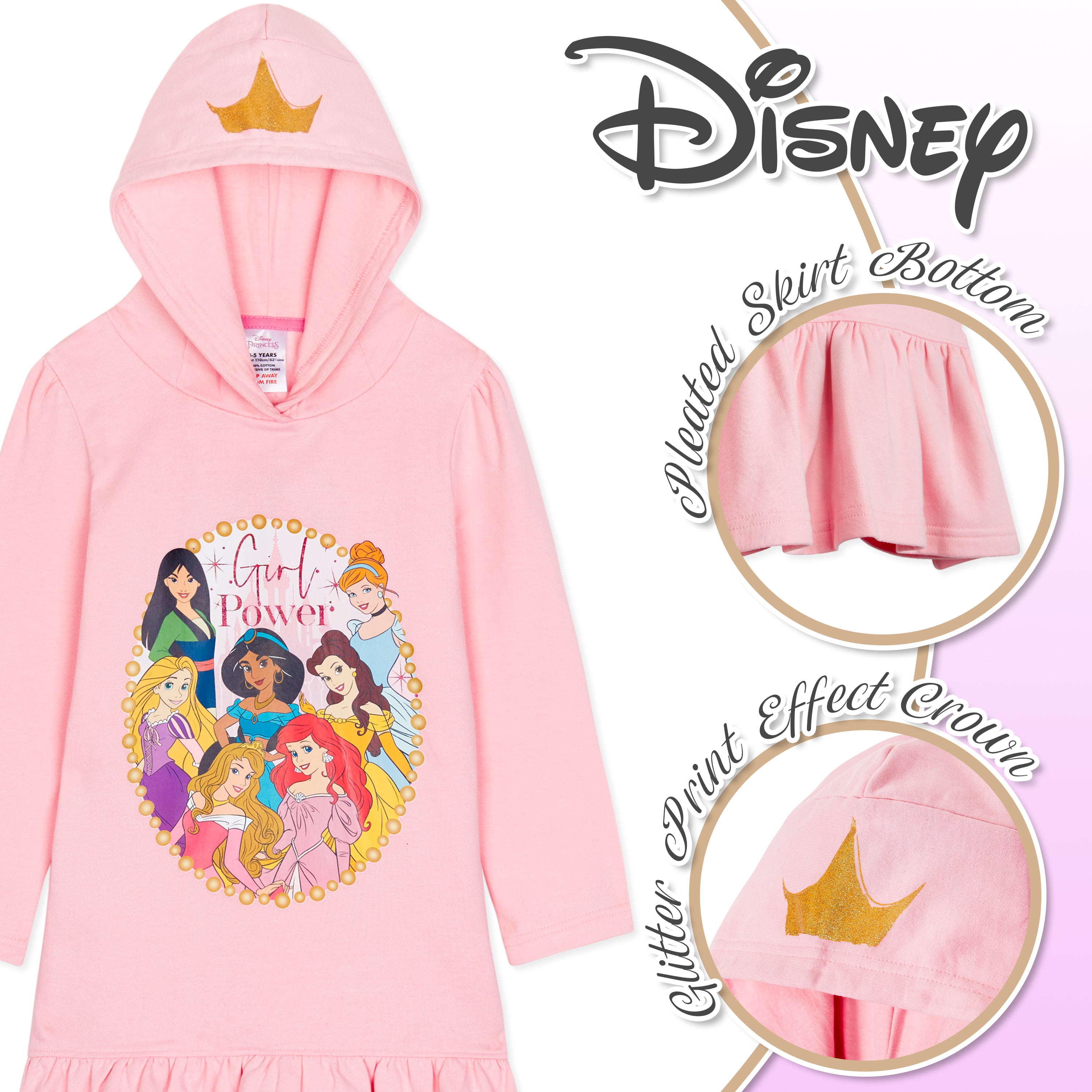 disney-princess-sweat-capuche-fille-coton-hoodie-robe image 2