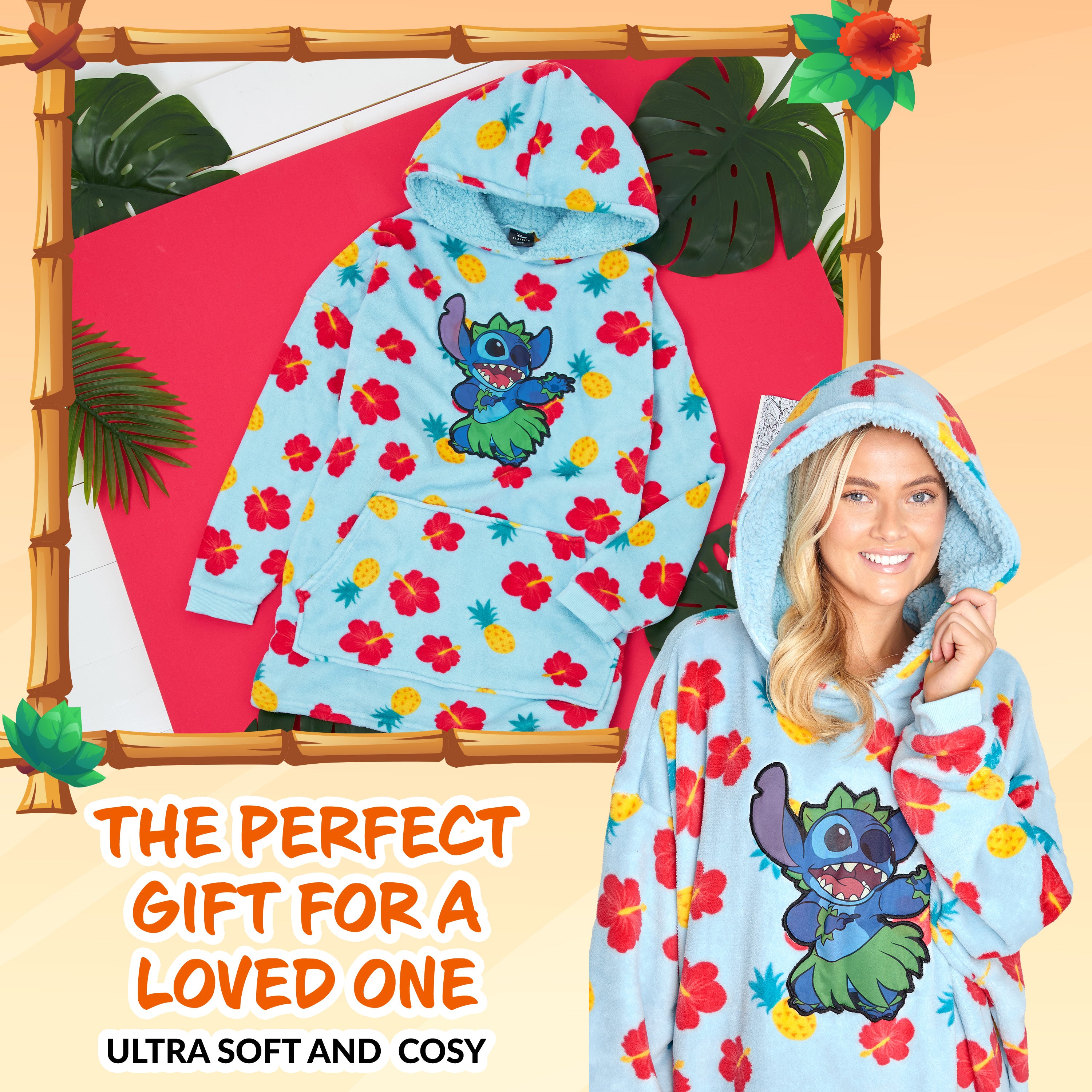 disney-sweat-plaid-capuche-stitch-sweat-polaire-sherpa-taille-unique image 2