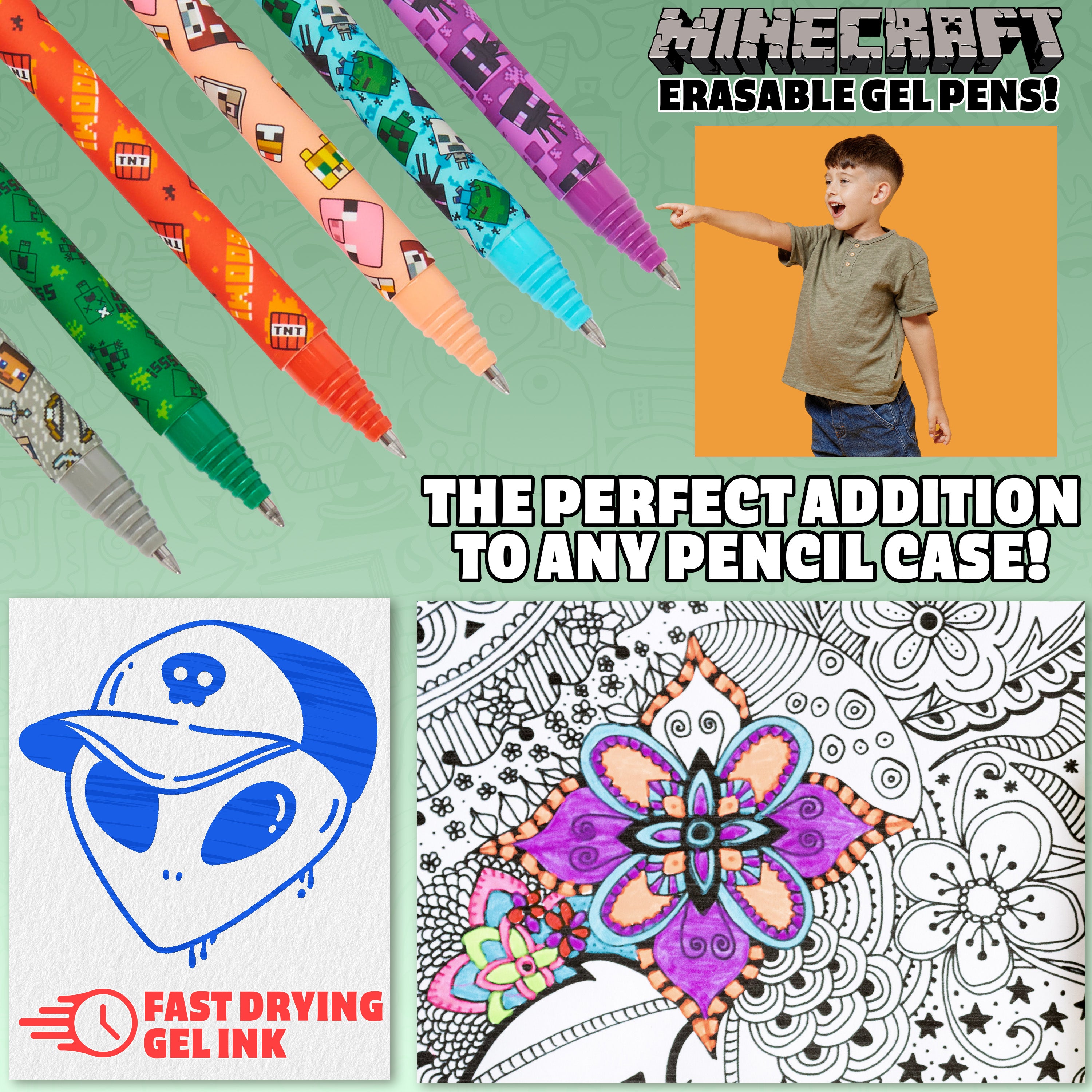 minecraft-lot-6-stylos-gel-effa-ables-couleur image 6