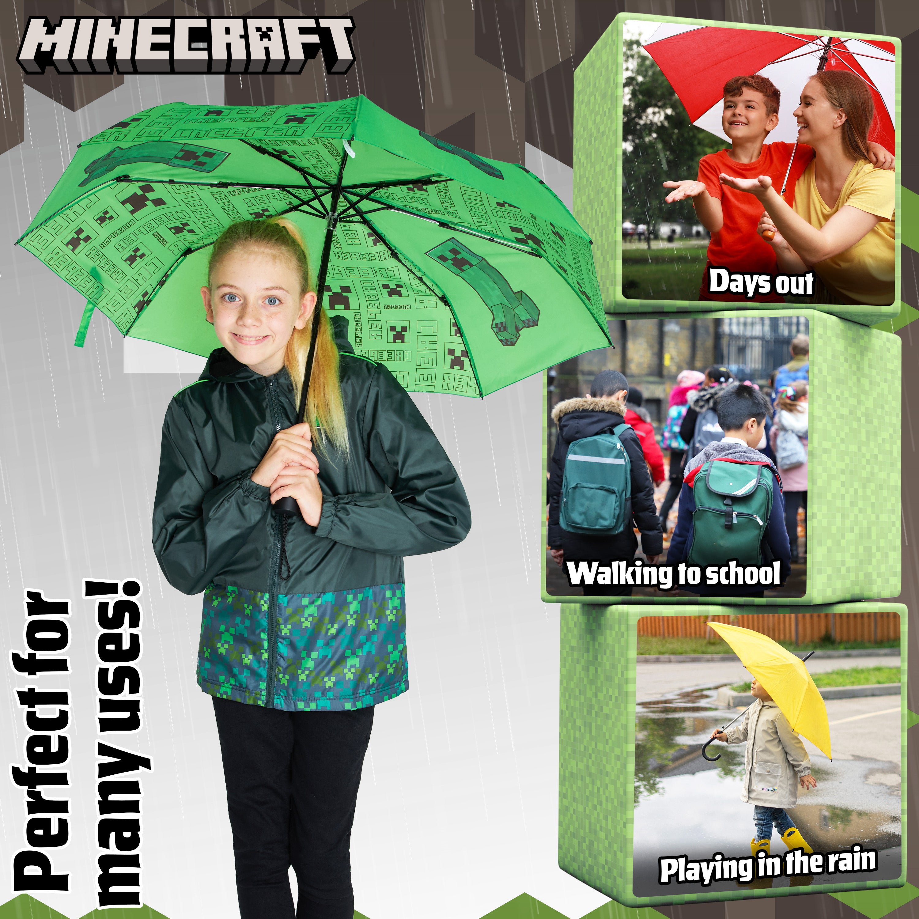 minecraft-parapluie-pliable-enfant-t-lescopique-l-ger-bouton image 2