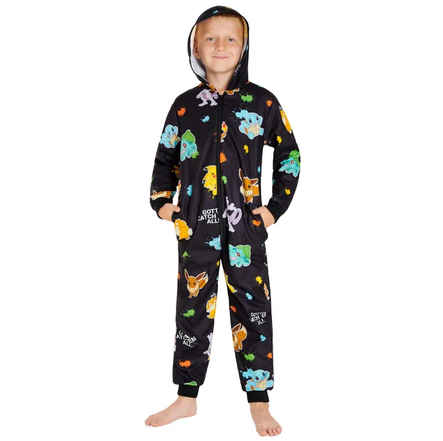 pok-mon-gar-ons-combinaison-pyjama-polaire-noir-7-8-ans image 1