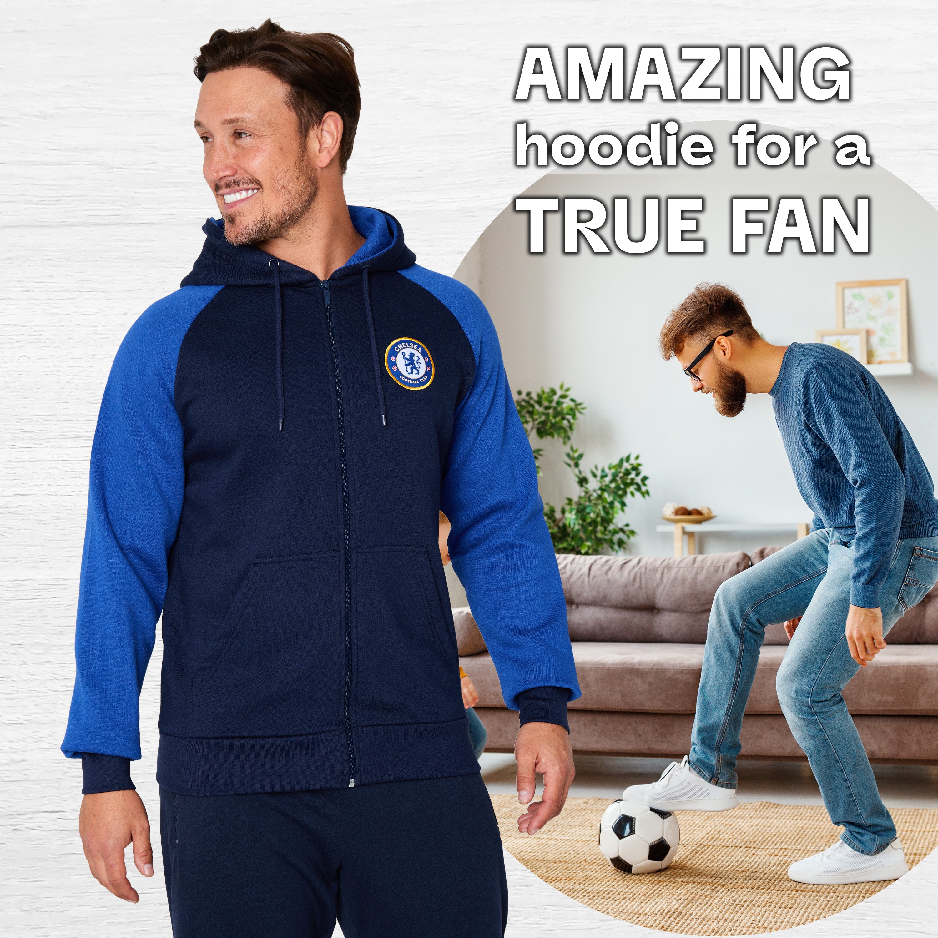 chelsea-fc-hoodie-homme-sweat-zipp-capuche-taille-m image 2