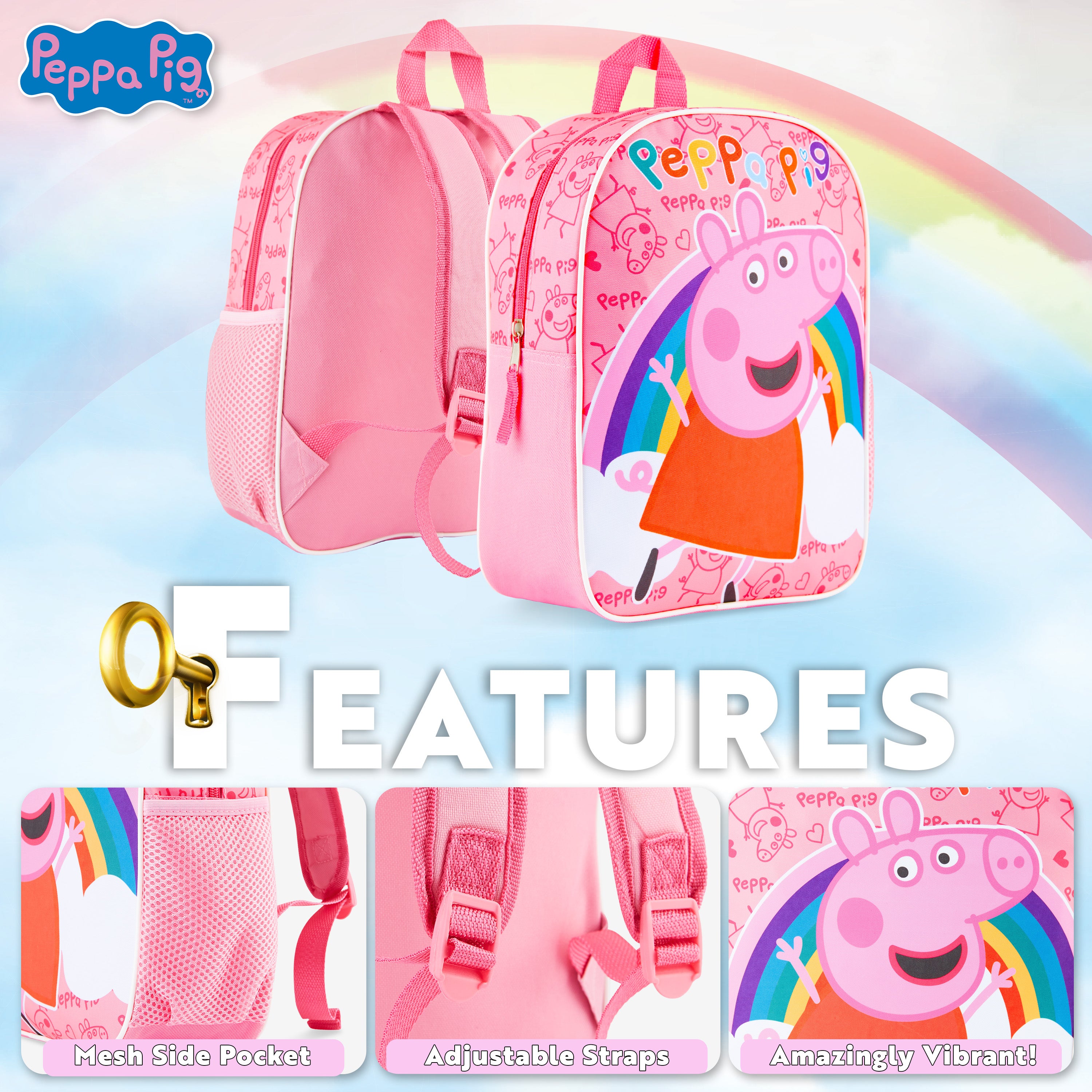 peppa-pig-sac-dos-fille-maternelle-cartable-enfant-zip image 3