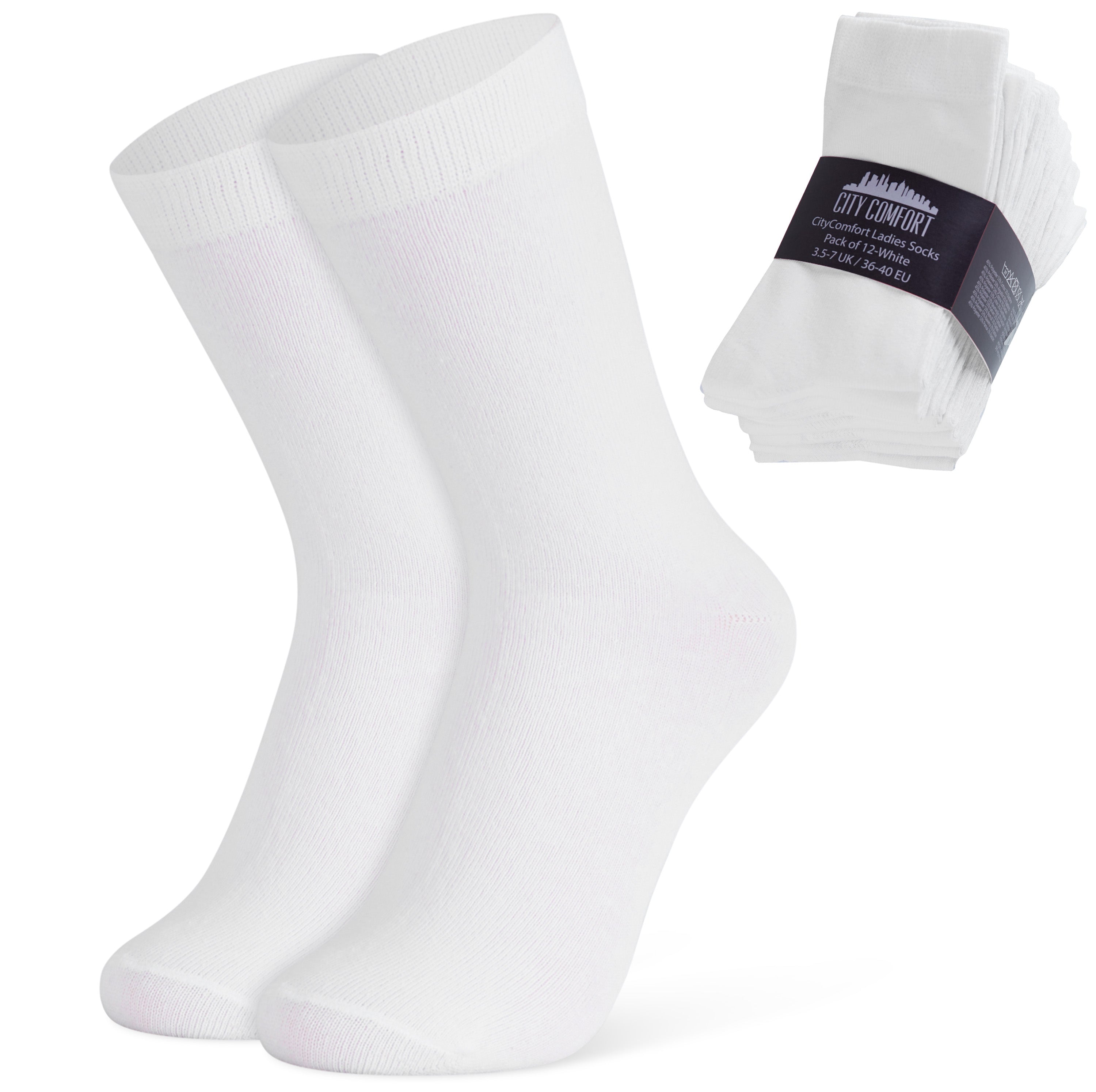 citycomfort-chaussettes-femme-coton-mi-mollet-lot-12 image 2