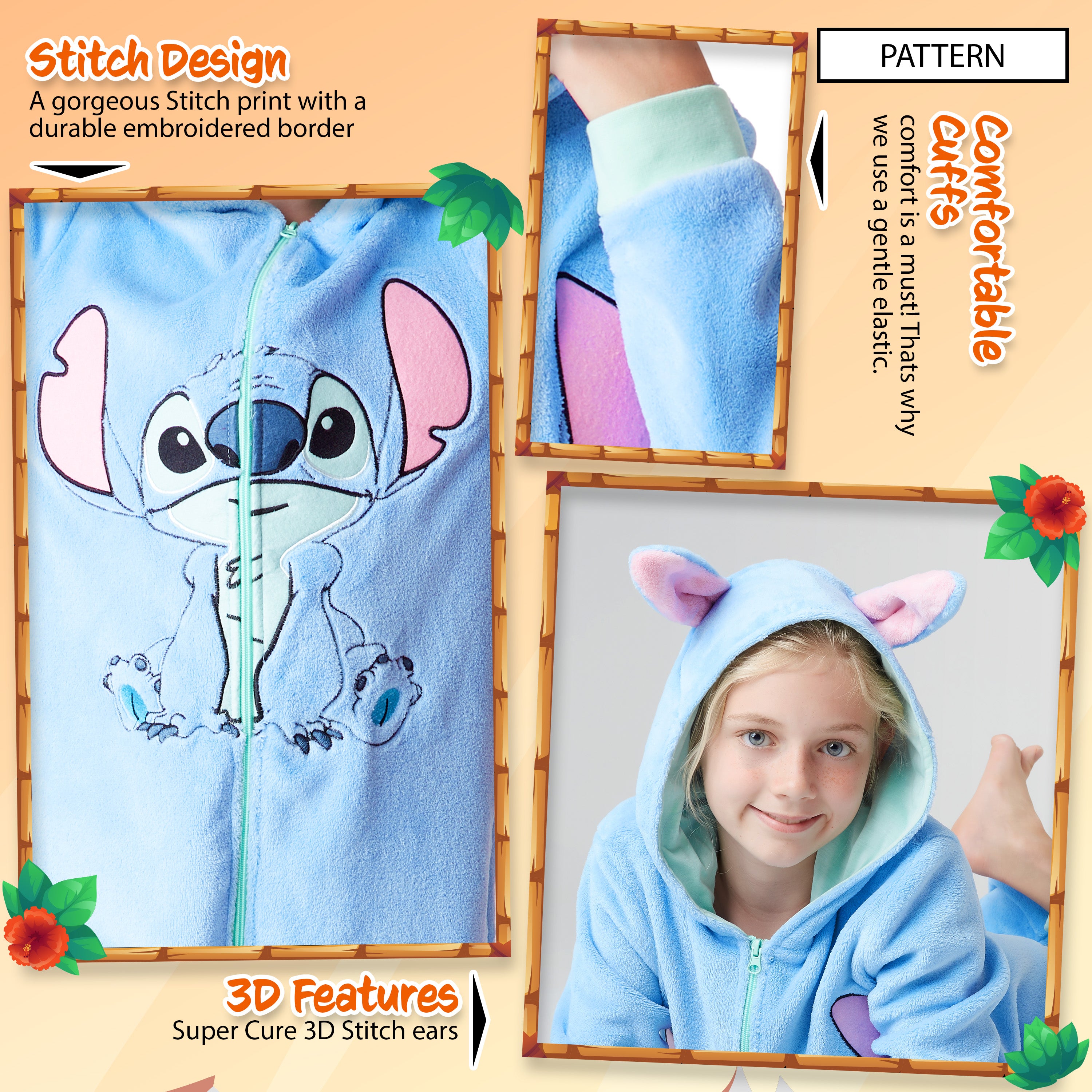 disney-stitch-onesie-enfant-pyjama-polaire-combinaison-bleue image 5