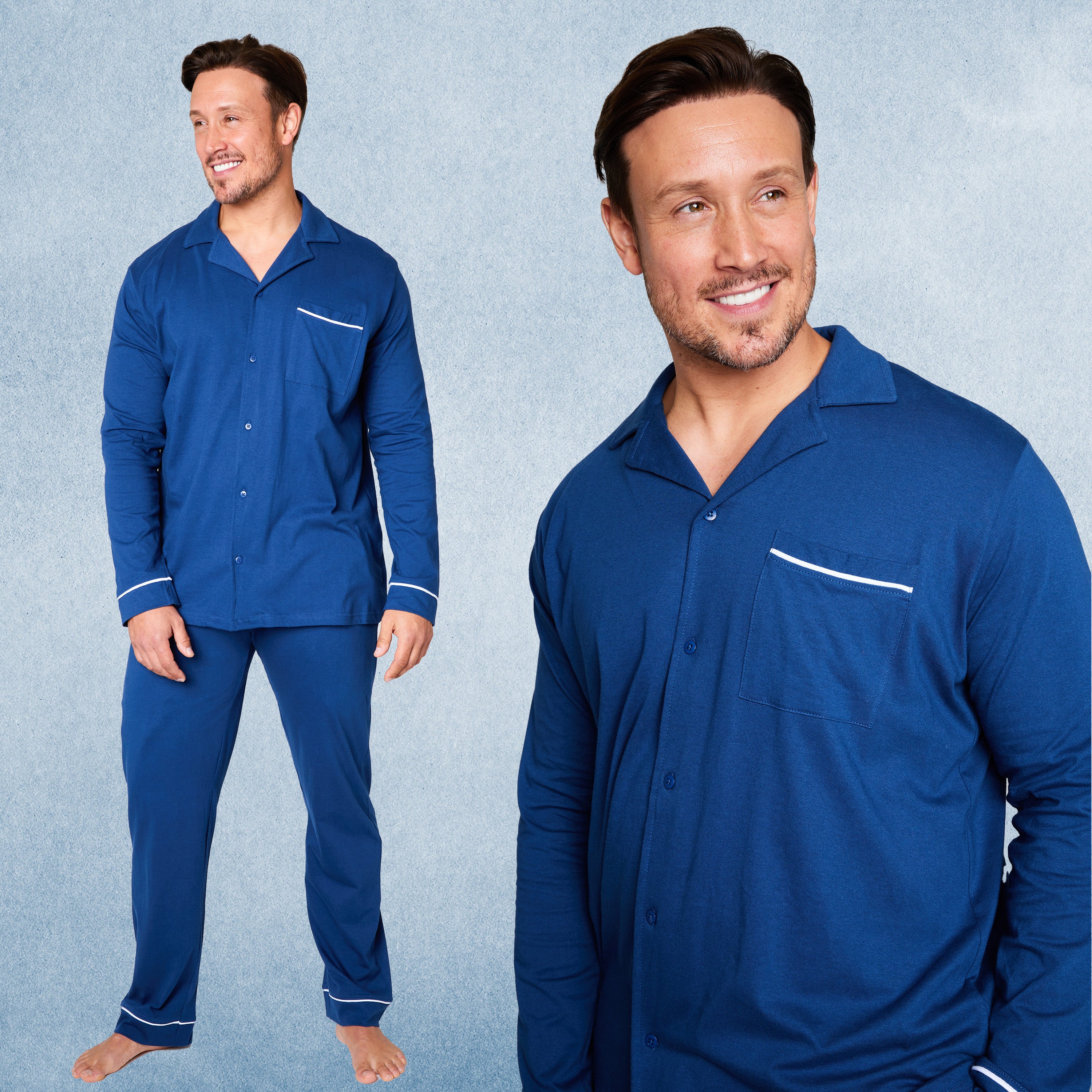 citycomfort-pyjama-homme-boutons-bleu-marine-m image 2