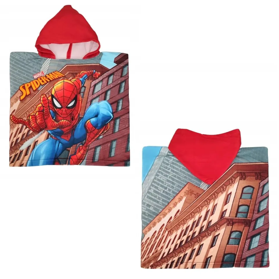 marvel-spiderman-poncho-plage-enfant-50x100-microcoton image 1