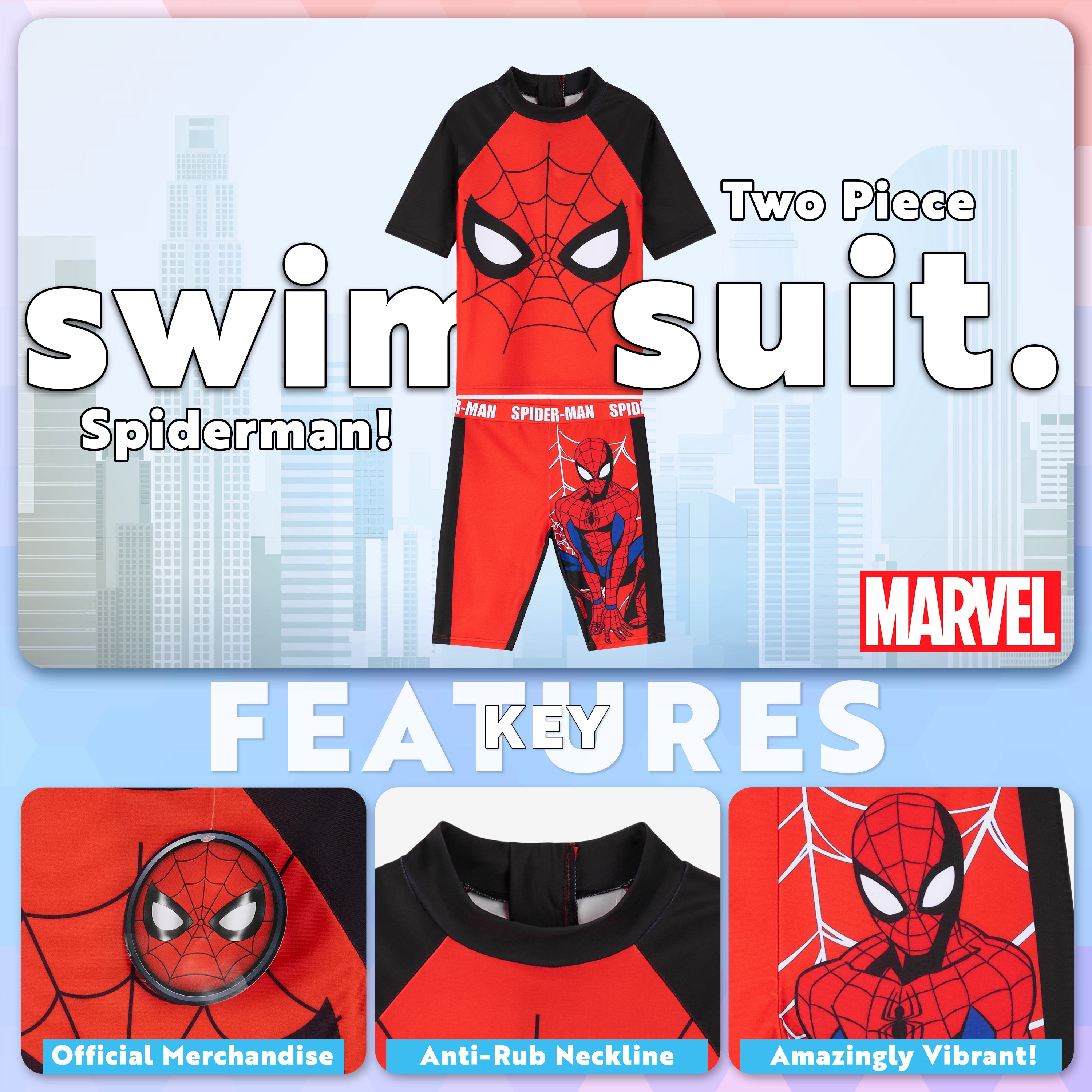 marvel-maillot-de-bain-gar-on-2-pi-ces-manches-mi-longues image 3