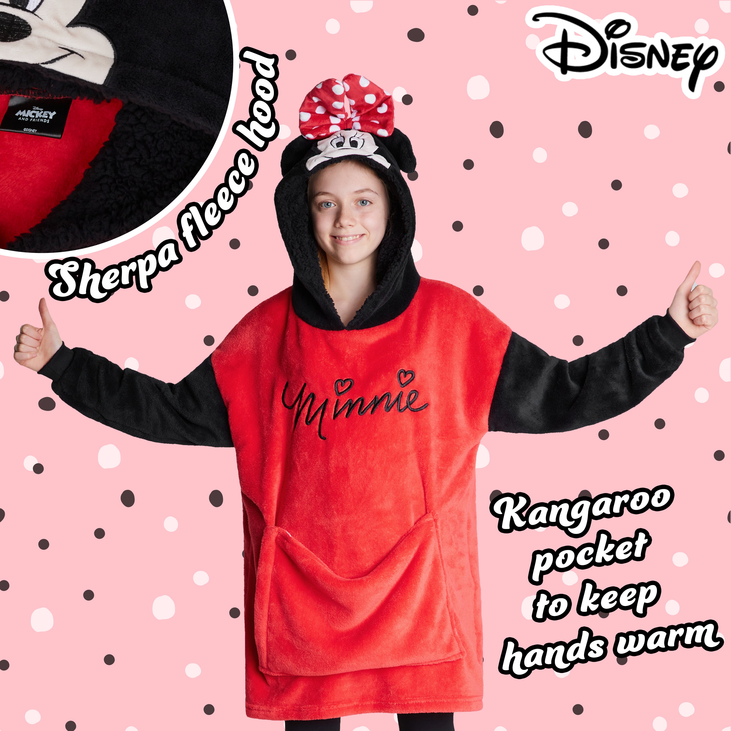 disney-sweat-plaid-enfant-minnie-rouge-2-en-1-oreiller image 5