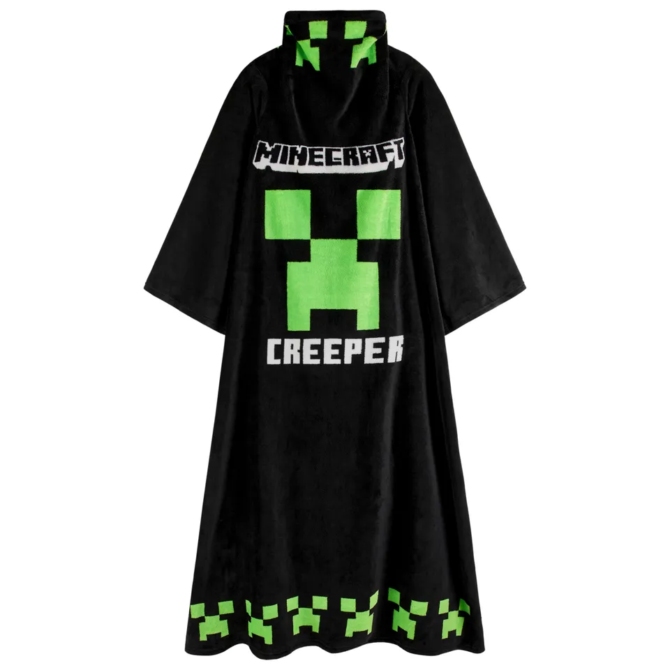 minecraft-sweat-plaid-capuche-enfant-noir-polaire image 1