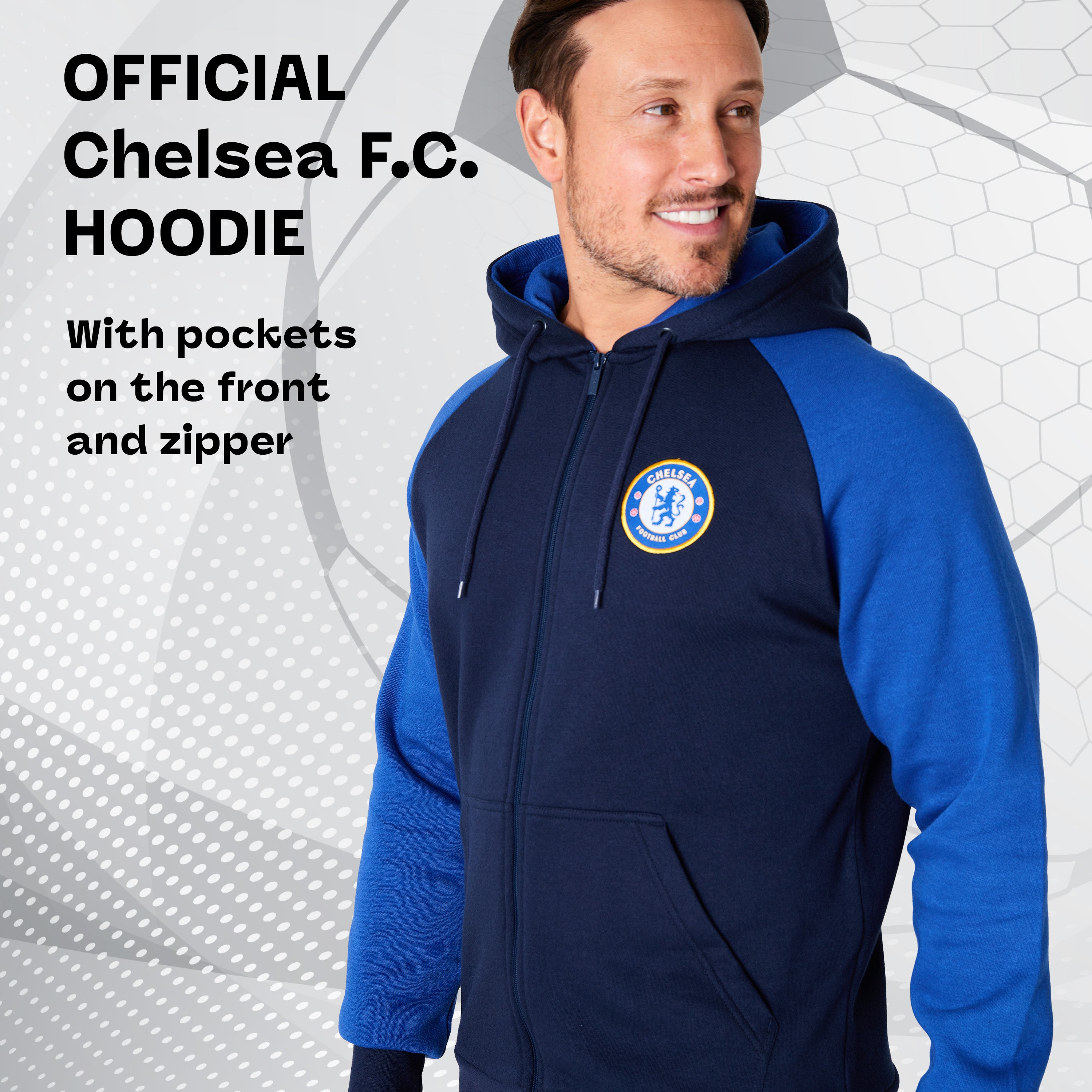 chelsea-fc-hoodie-homme-sweat-zipp-capuche-taille-m image 3