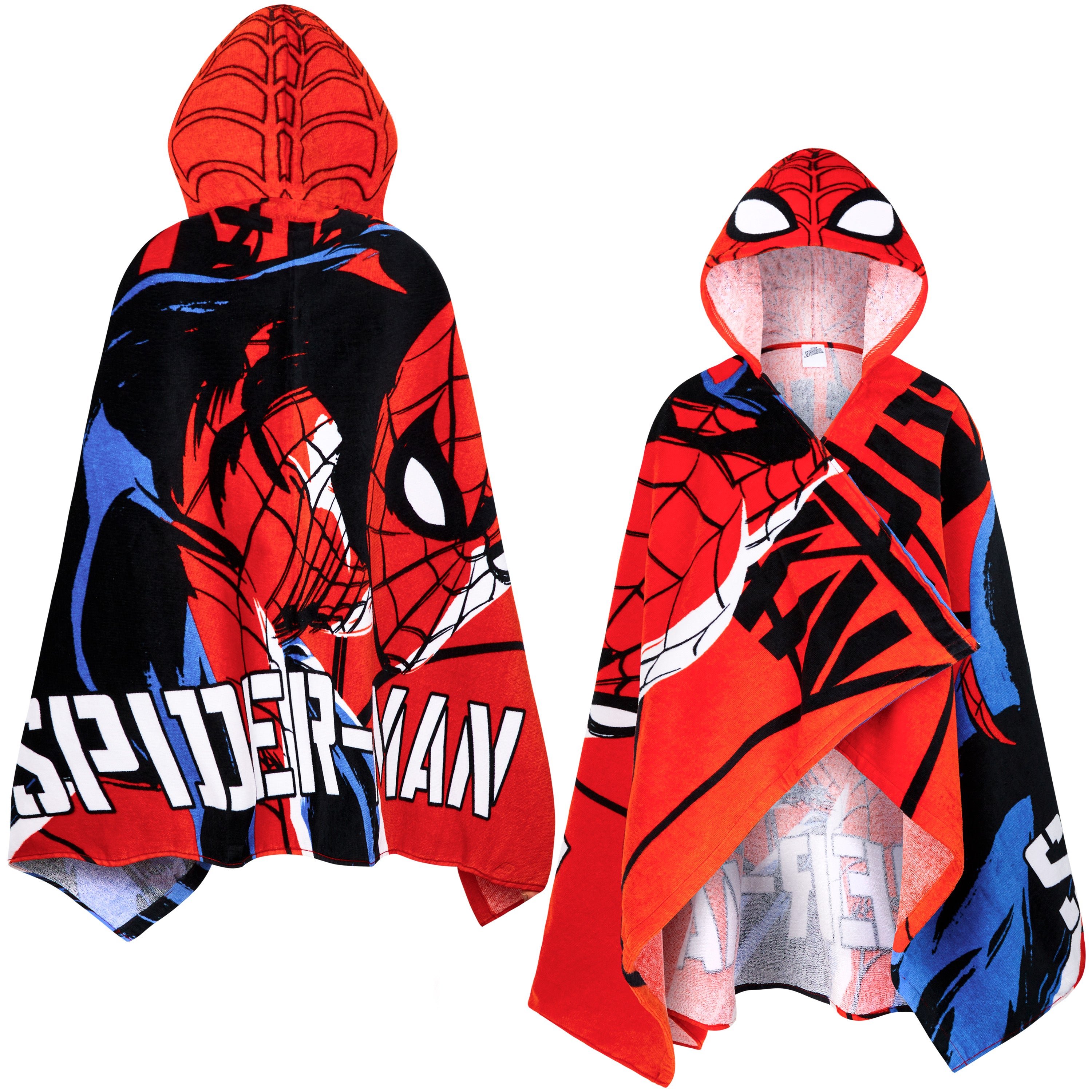 marvel-spiderman-serviette-poncho-capuche-enfant-rouge-6-14-ans image 1