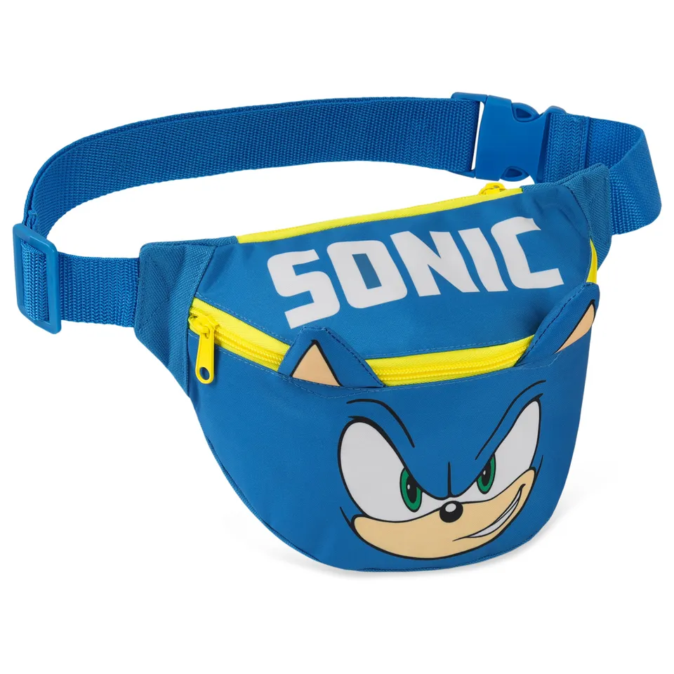 sonic-the-hedgehog-banane-enfant-bleue-taille-unique-2-poches image 1