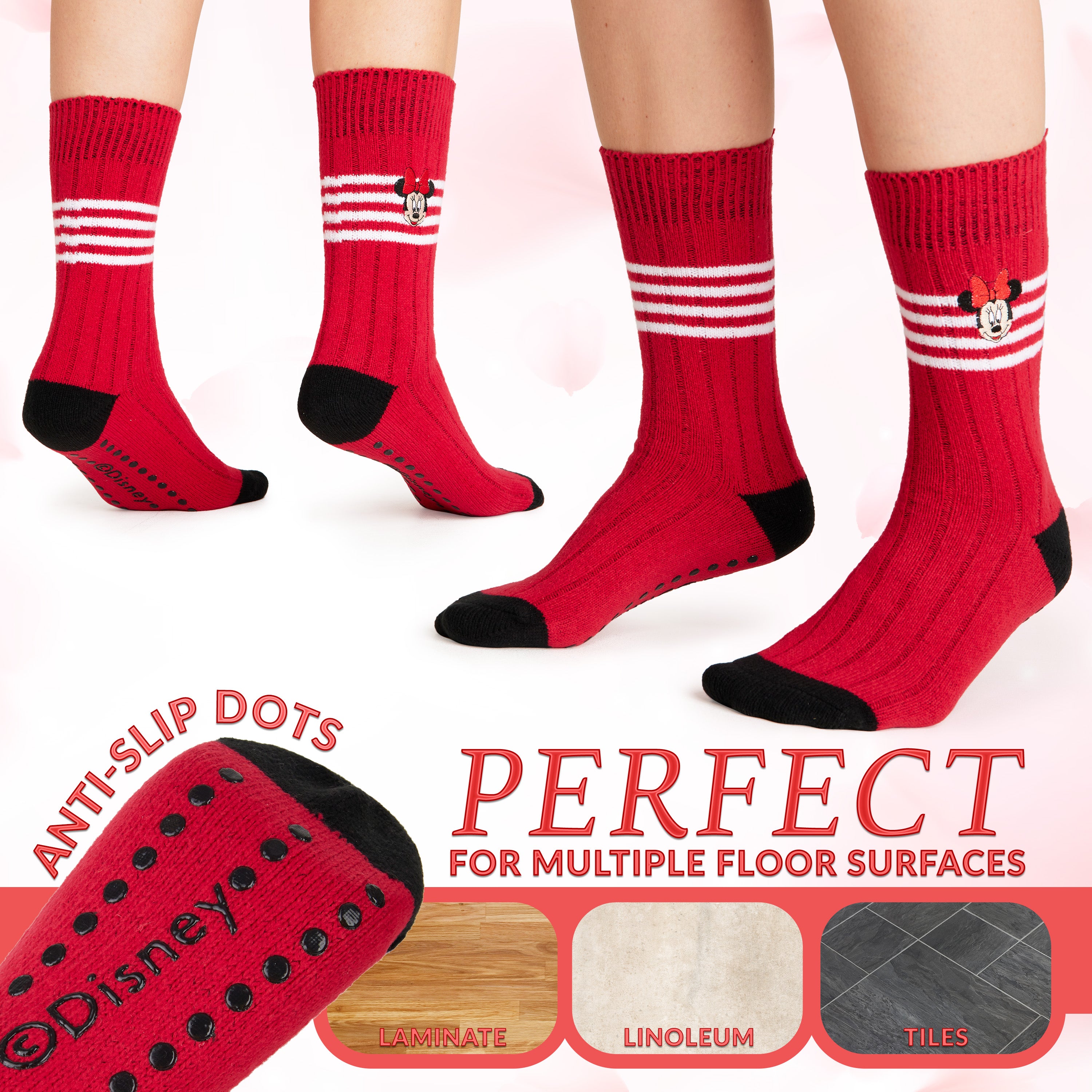 disney-minnie-chaussettes-pilou-femme-antidesrapantes-taille-unique image 3