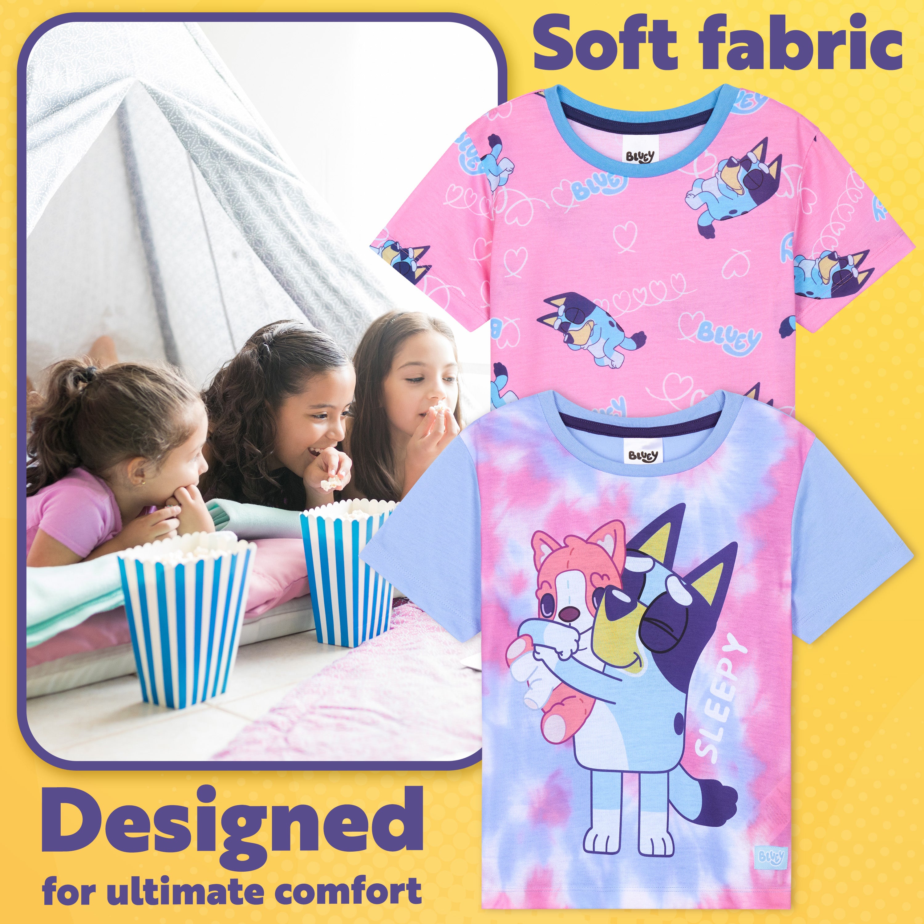 bluey-pyjama-fille-court-manche-courte-lot-2-taille-2-3-ans image 3