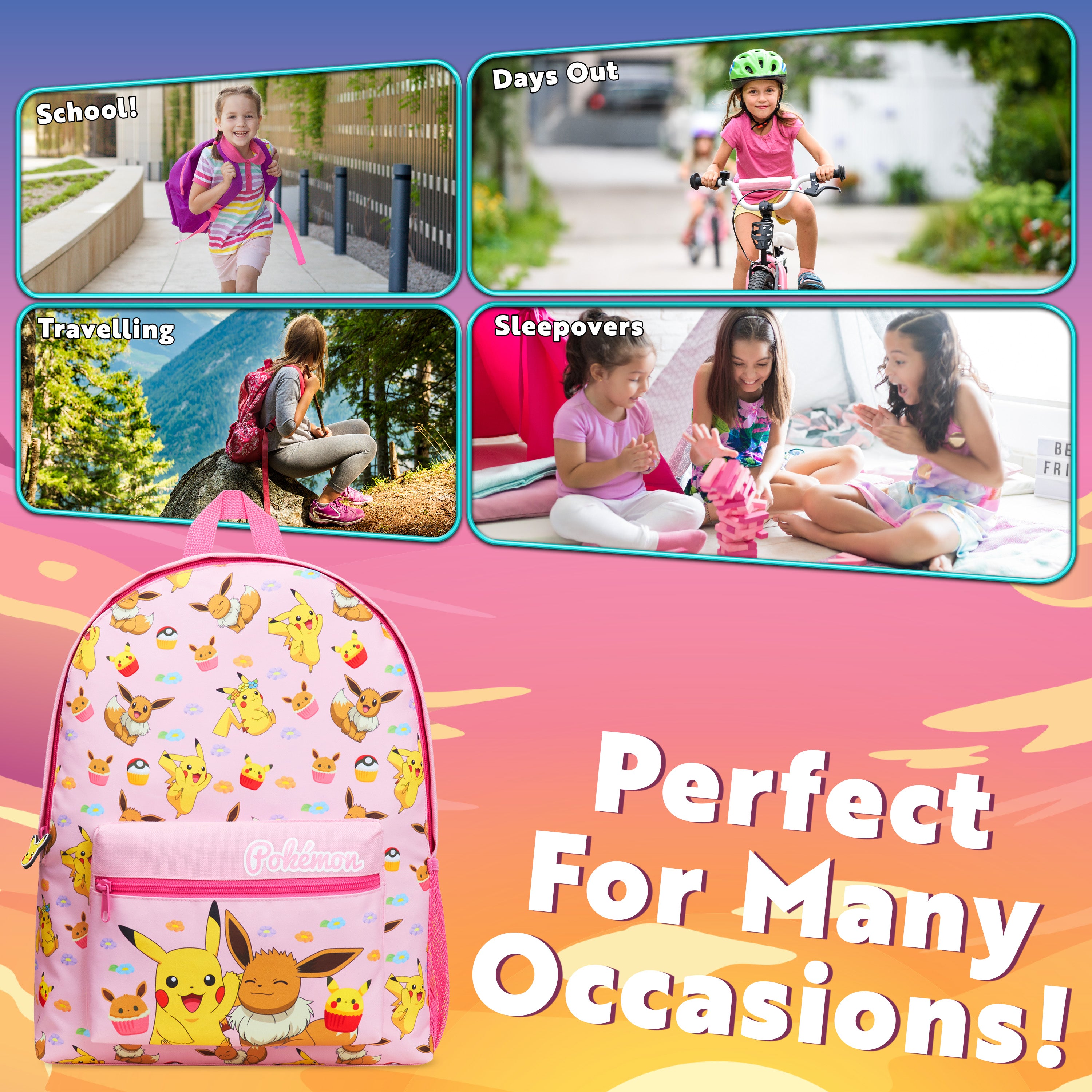 pok-mon-pikachu-sac-dos-enfant-poches-zipp-es-cole image 3