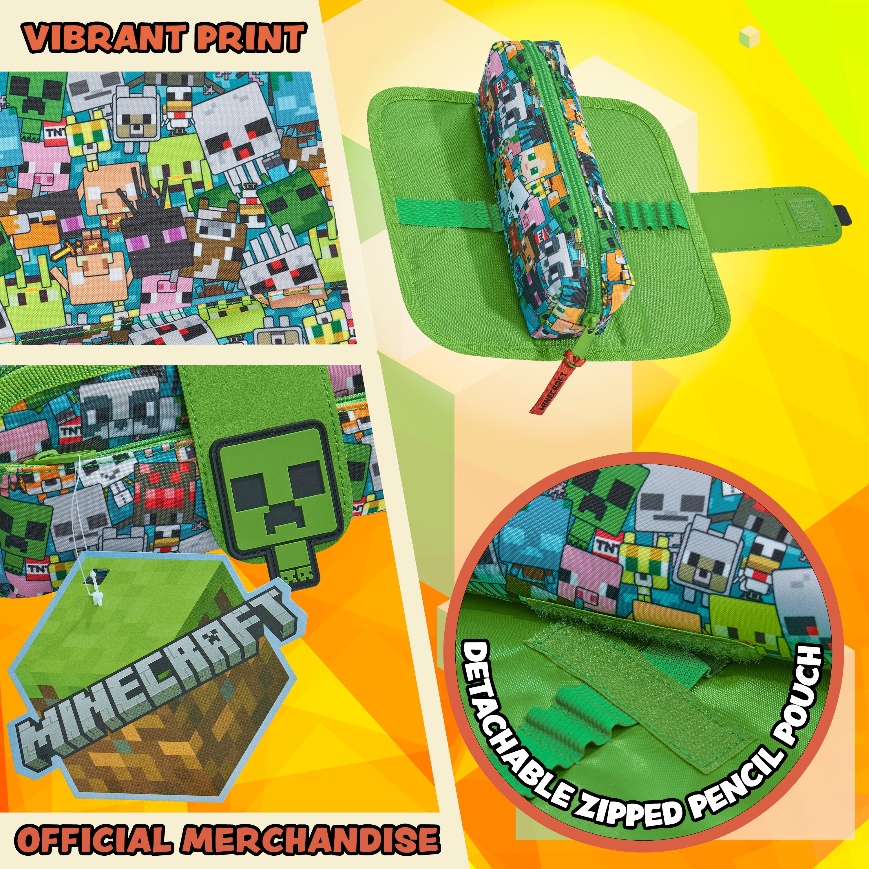 minecraft-trousse-cole-creeper-multi-compartiments-pochette-zip image 6