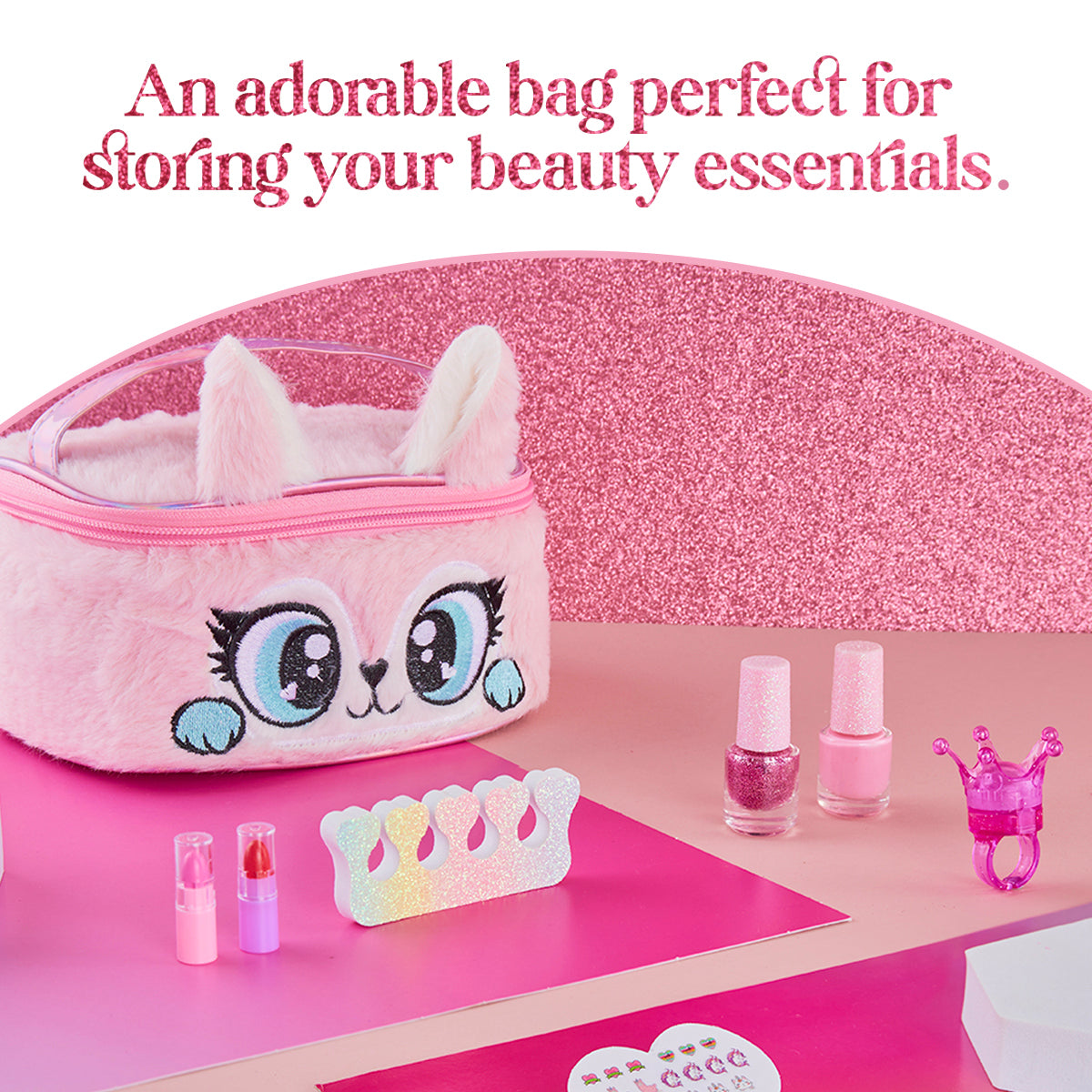 get-trend-kit-maquillage-enfant-trousse-peluche-rose-5-ans image 3