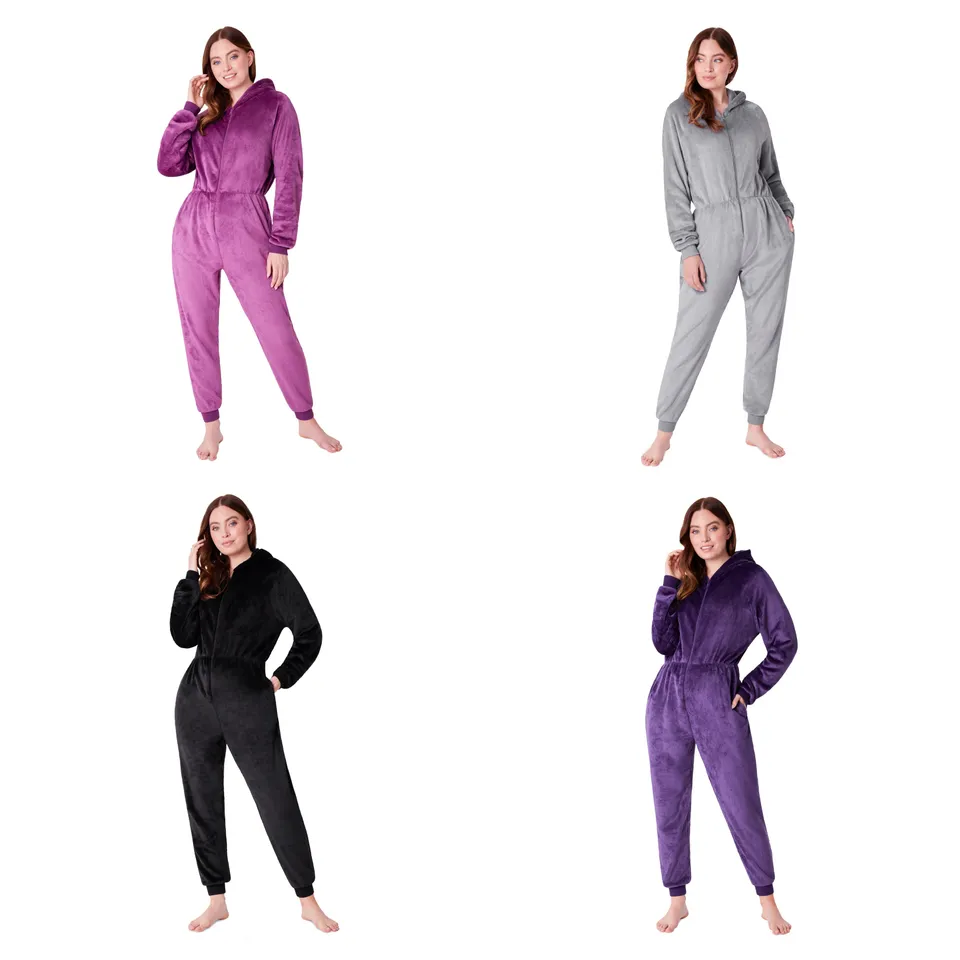 citycomfort-combinaison-pyjama-polaire-femme-capuche image 1