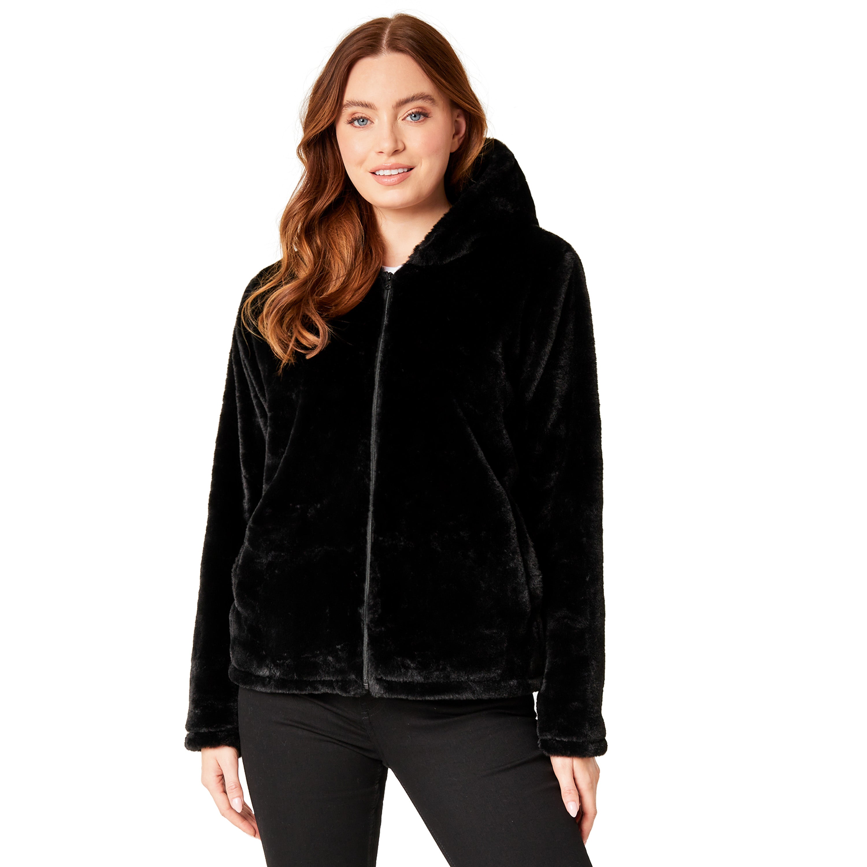 get-trend-manteau-femme-fausse-fourrure-noir-s image 1